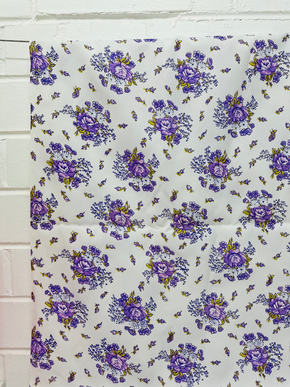 460cms Purple Floral Fabric Craft Sewing