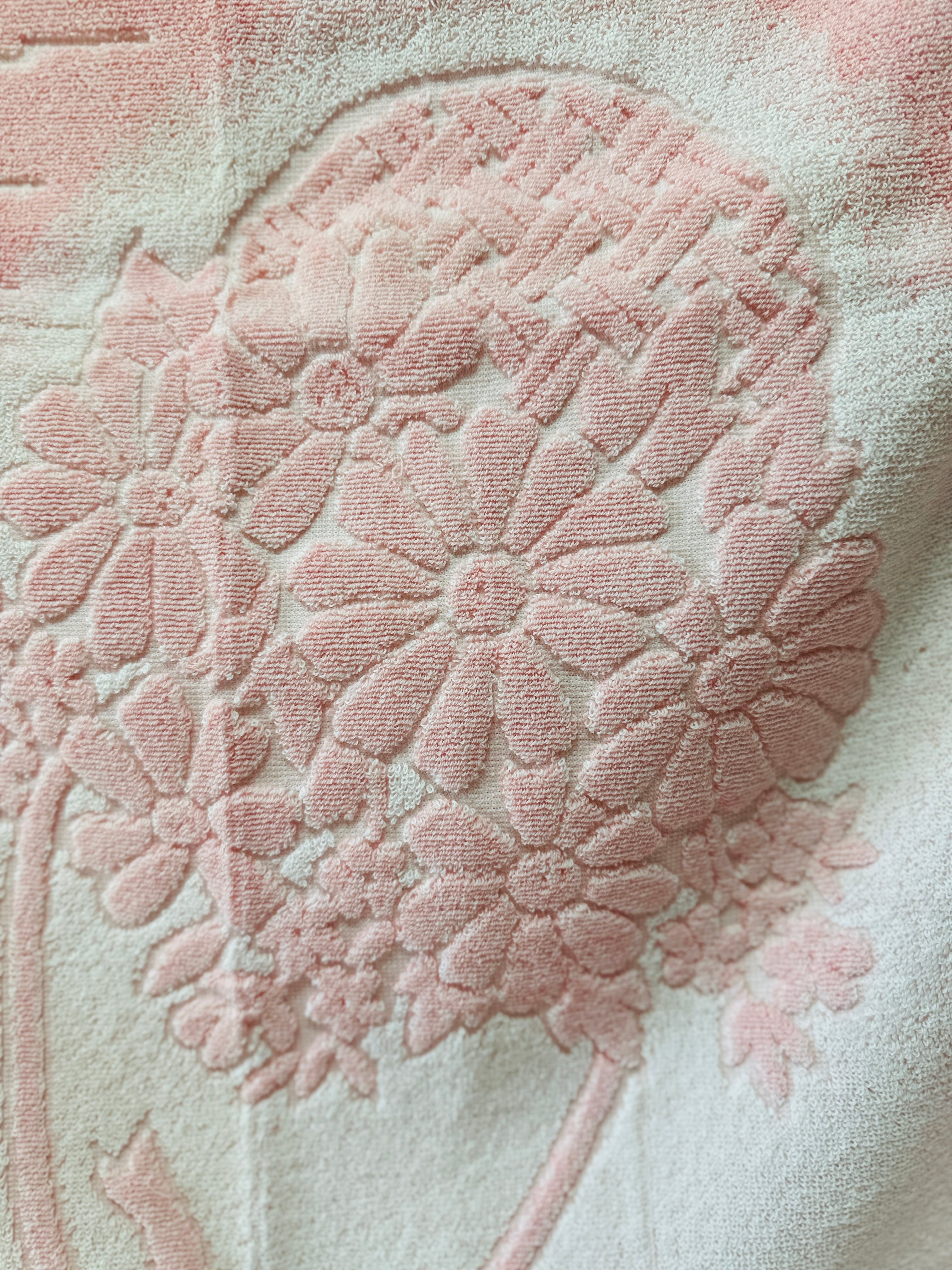 Unused Cotton Floral Bath Towel