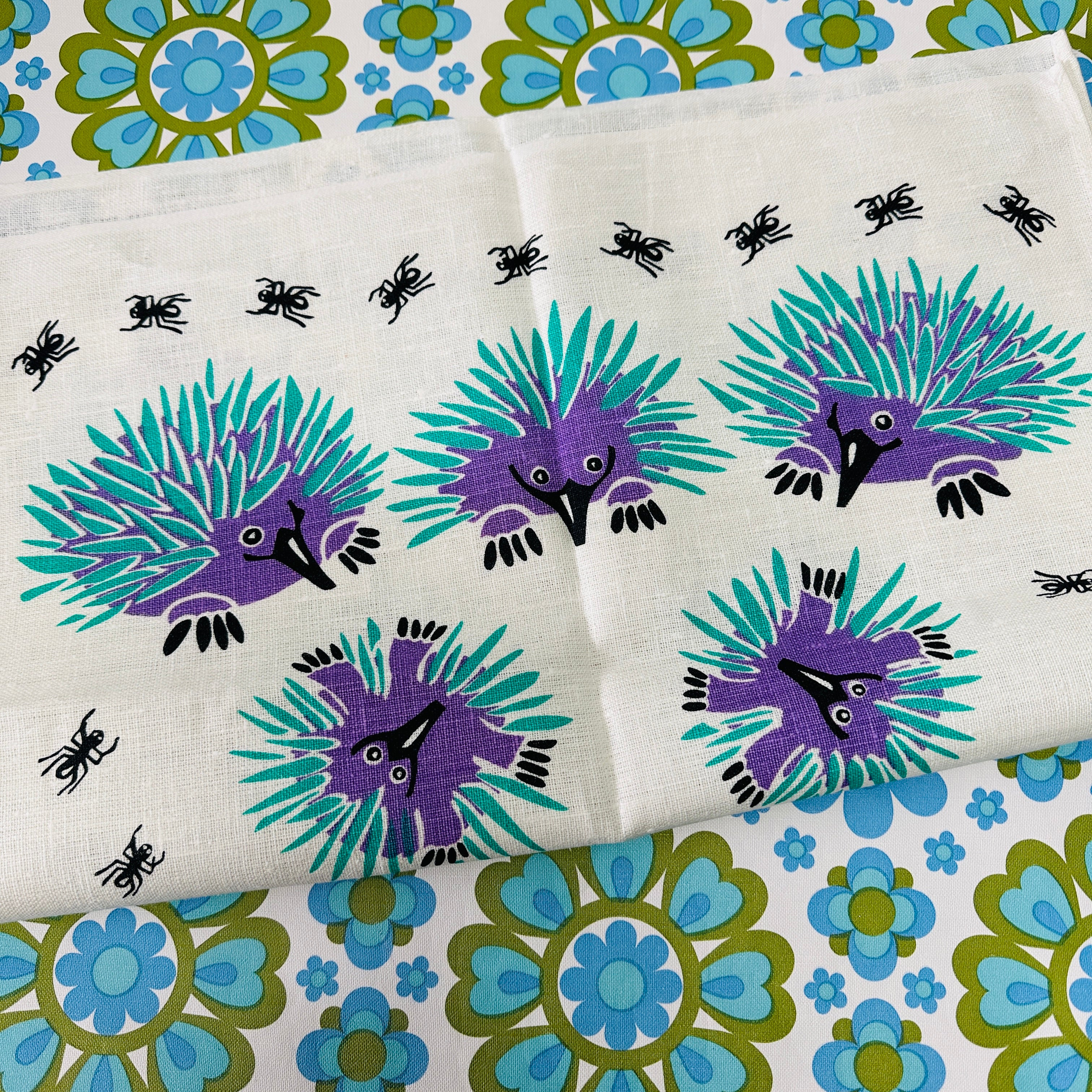 UNUSED Rodriguez Tea Towel People Pure Linen Australian Echidna