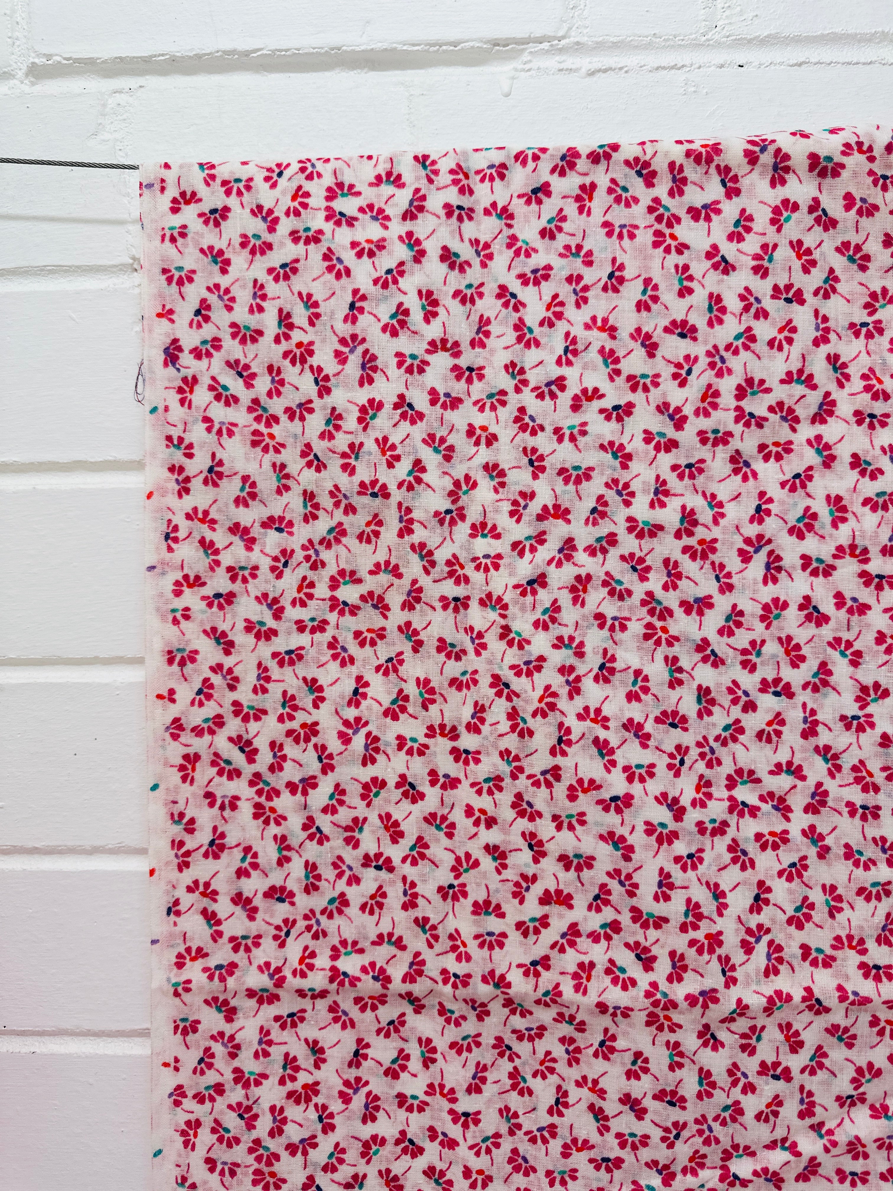 260cms Cute Pink Floral Cotton Fabric