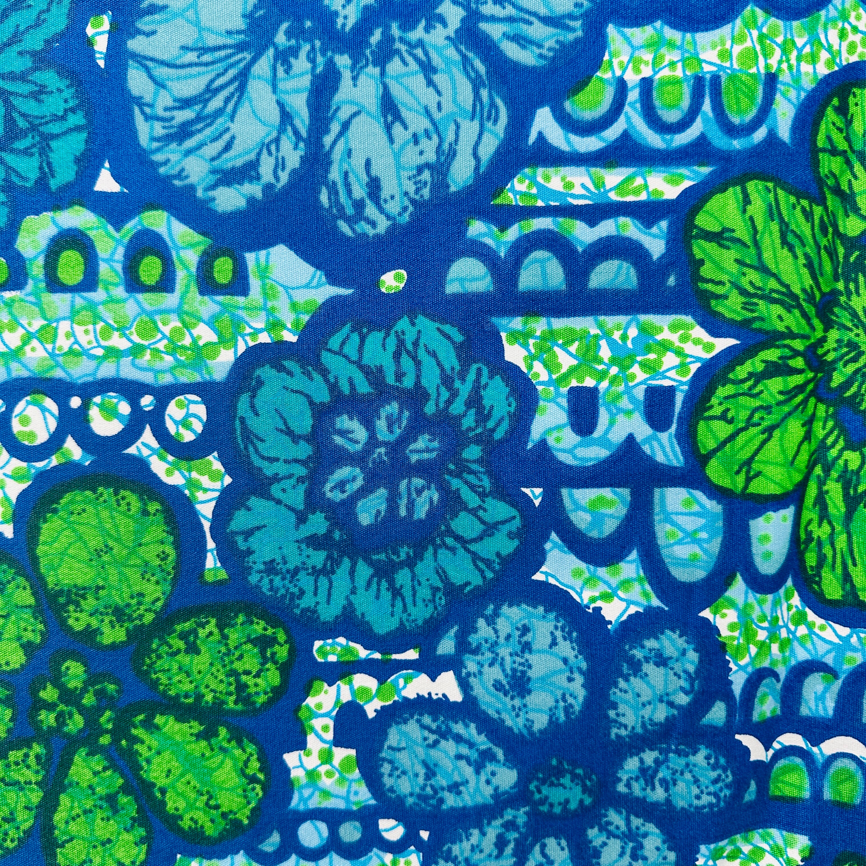 160cms Blue Bold Floral Cotton Fabric
