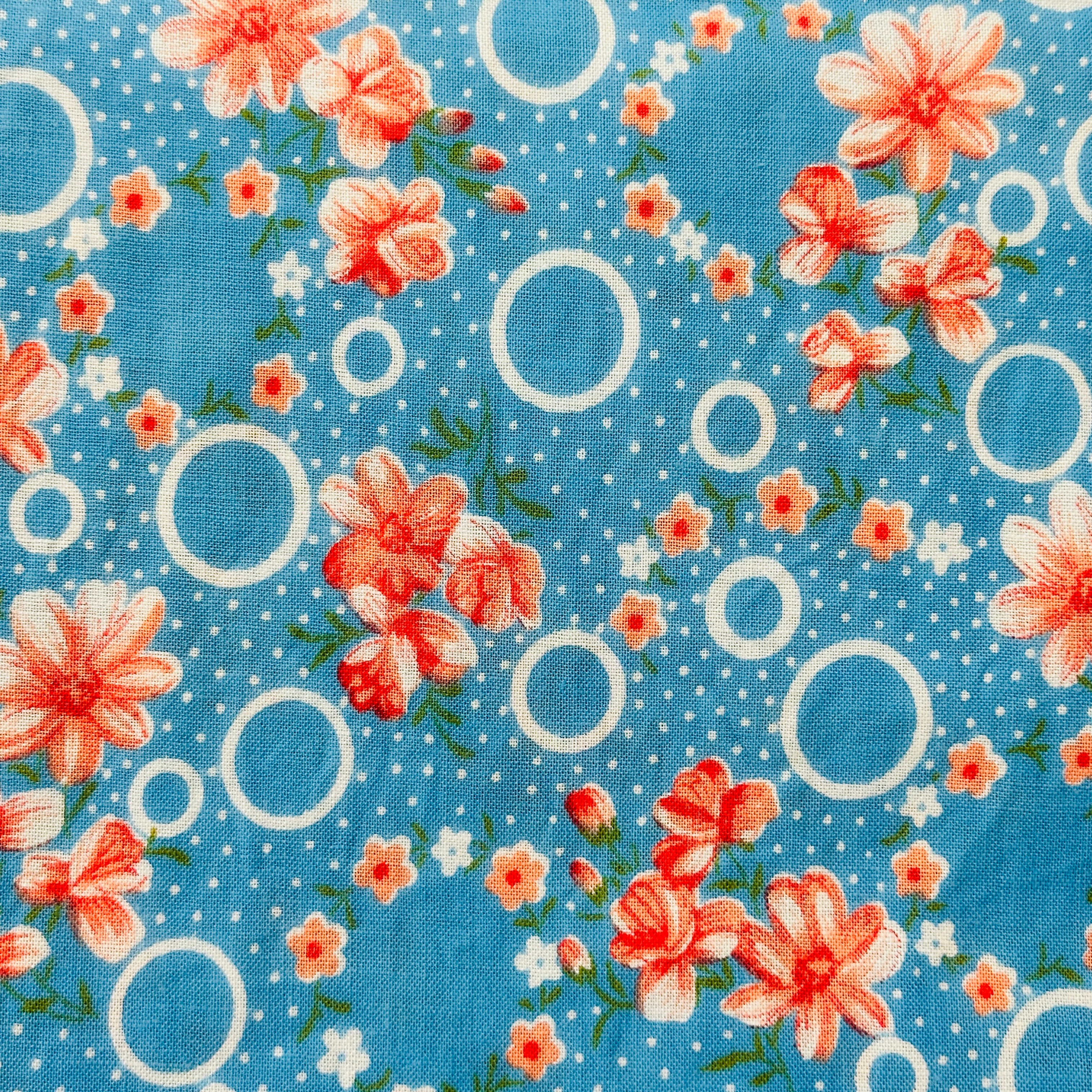 250cms Adorable Blue Floral Fabric