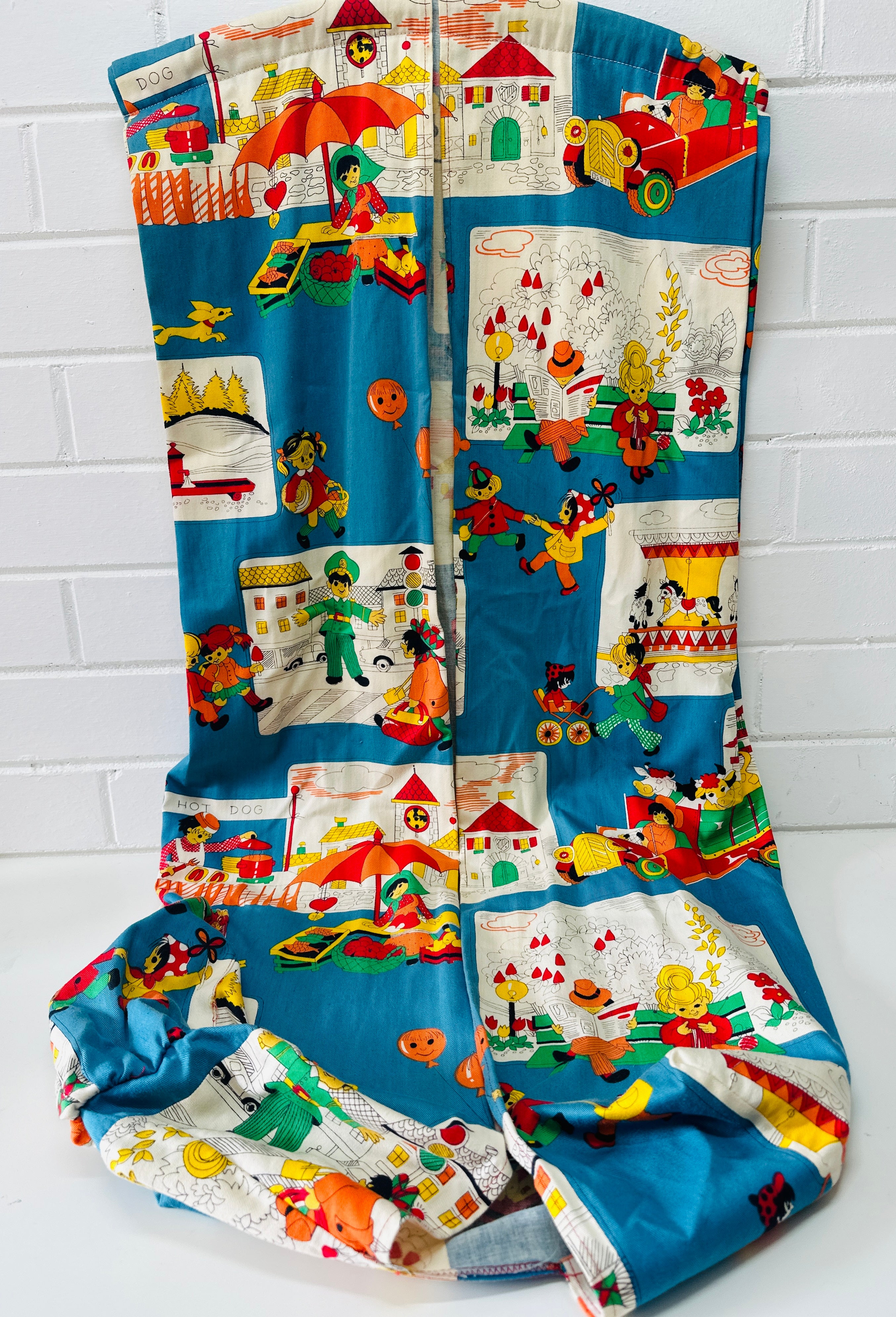 Retro Nappy Bag Cotton Children's Fabric UP CYCLE