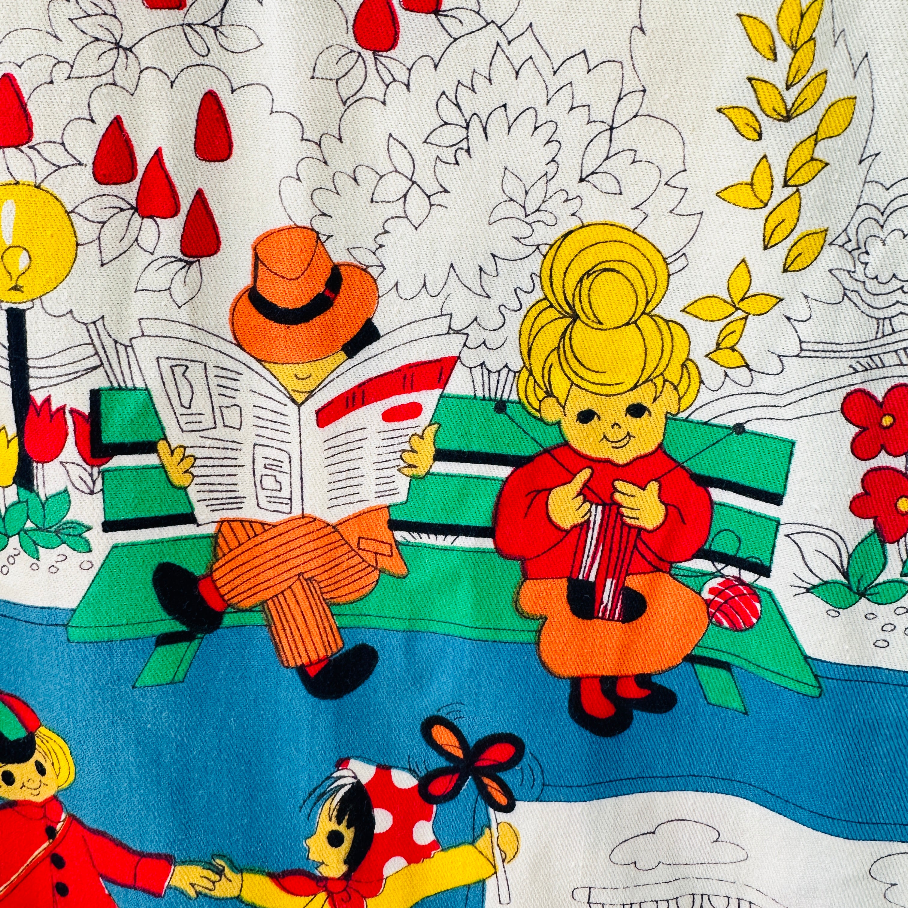 Retro Nappy Bag Cotton Children's Fabric UP CYCLE