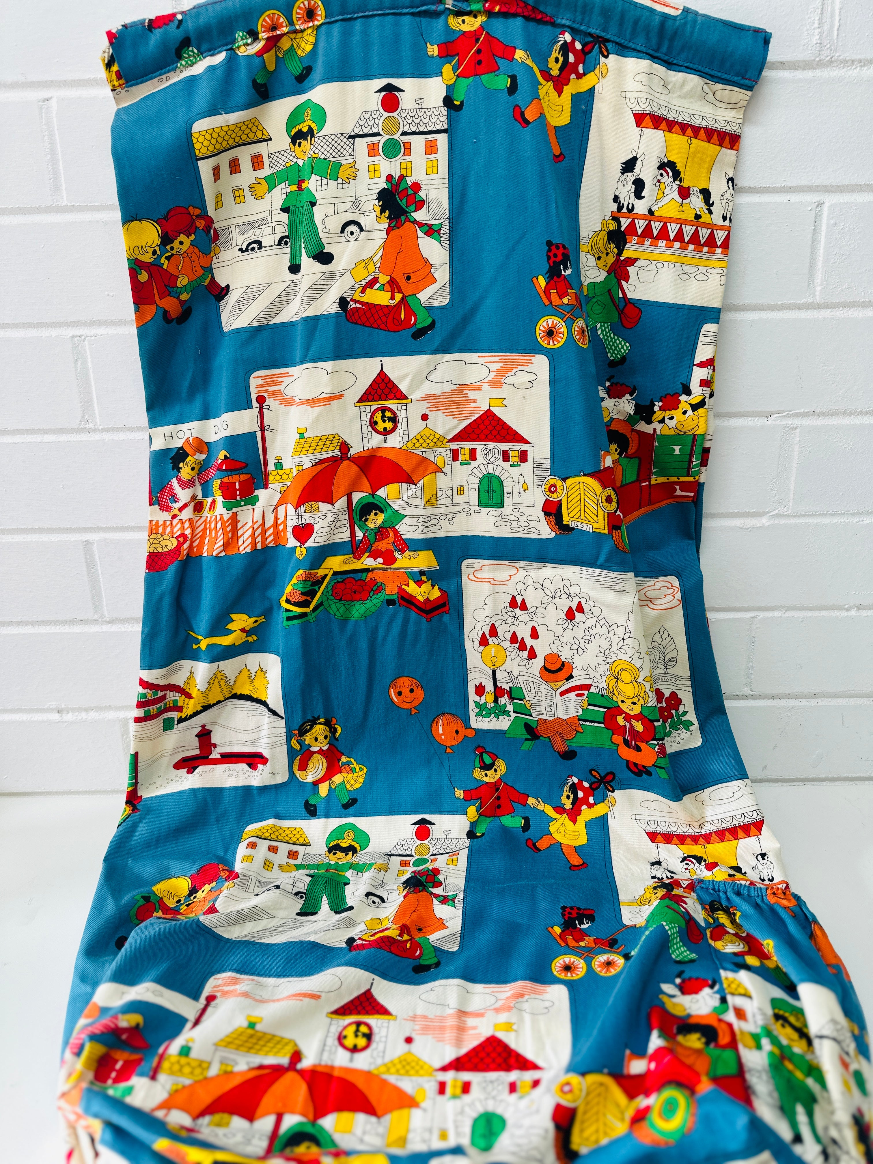 Retro Nappy Bag Cotton Children's Fabric UP CYCLE