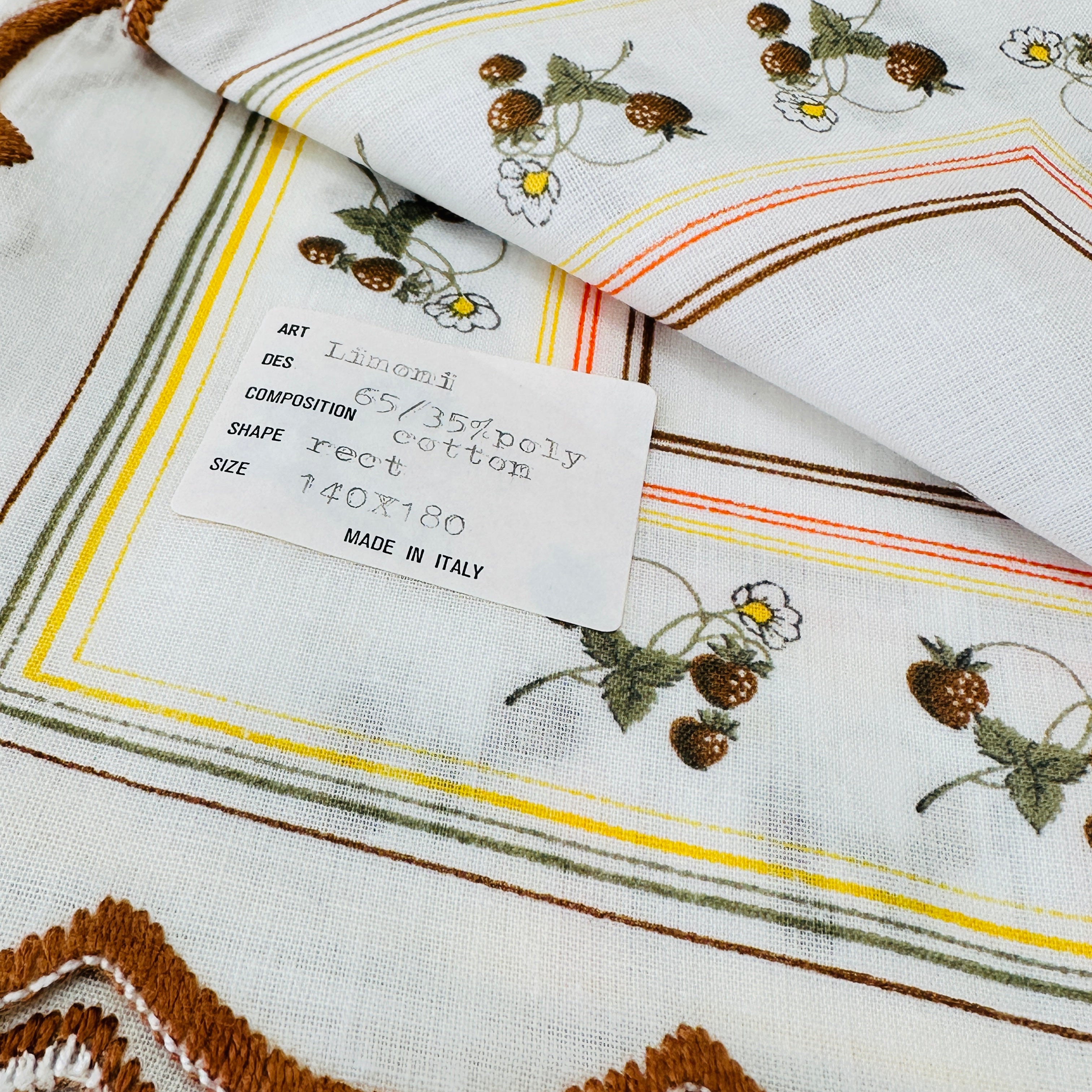 Unused Italian Tablecloth Scalloped Edge VINTAGE