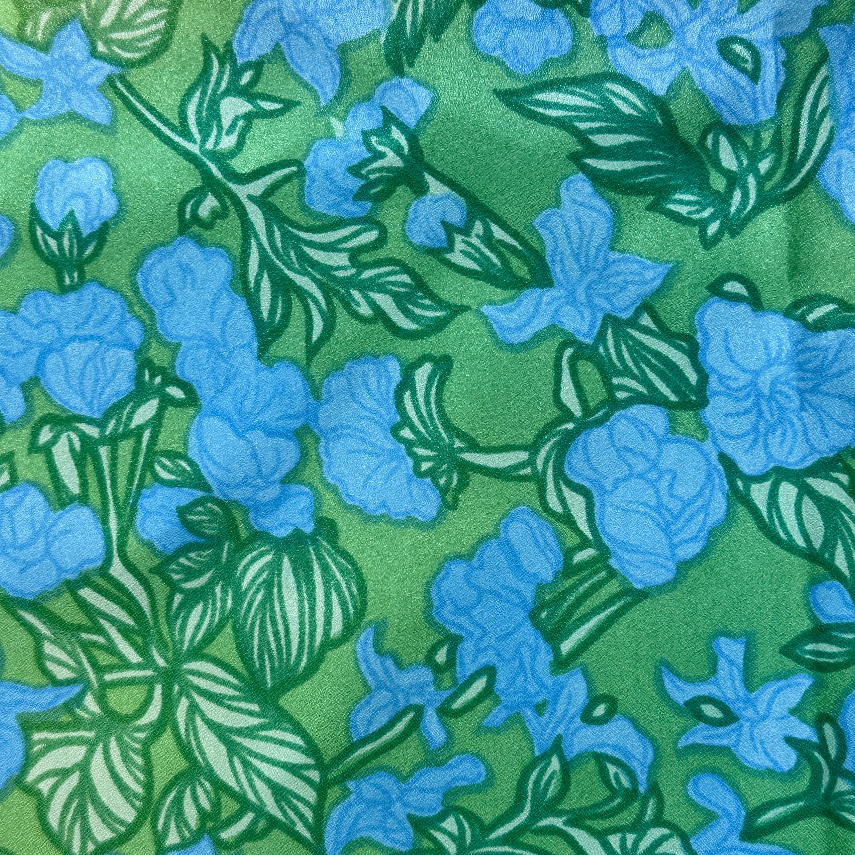 350cms Bright Blue & Green Synthetic Fabric