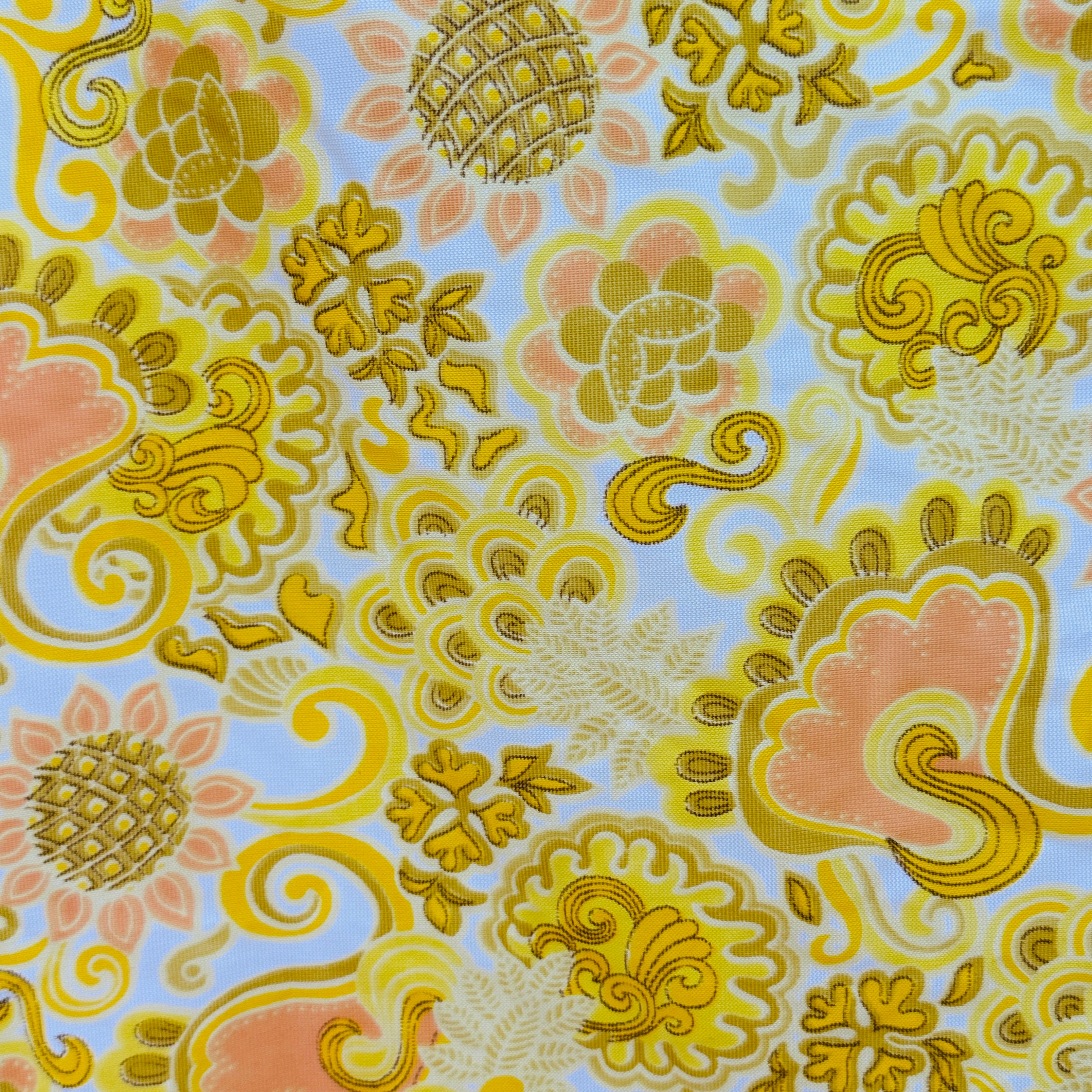 160cms Retro Vintage Nylon Fabric Yellow