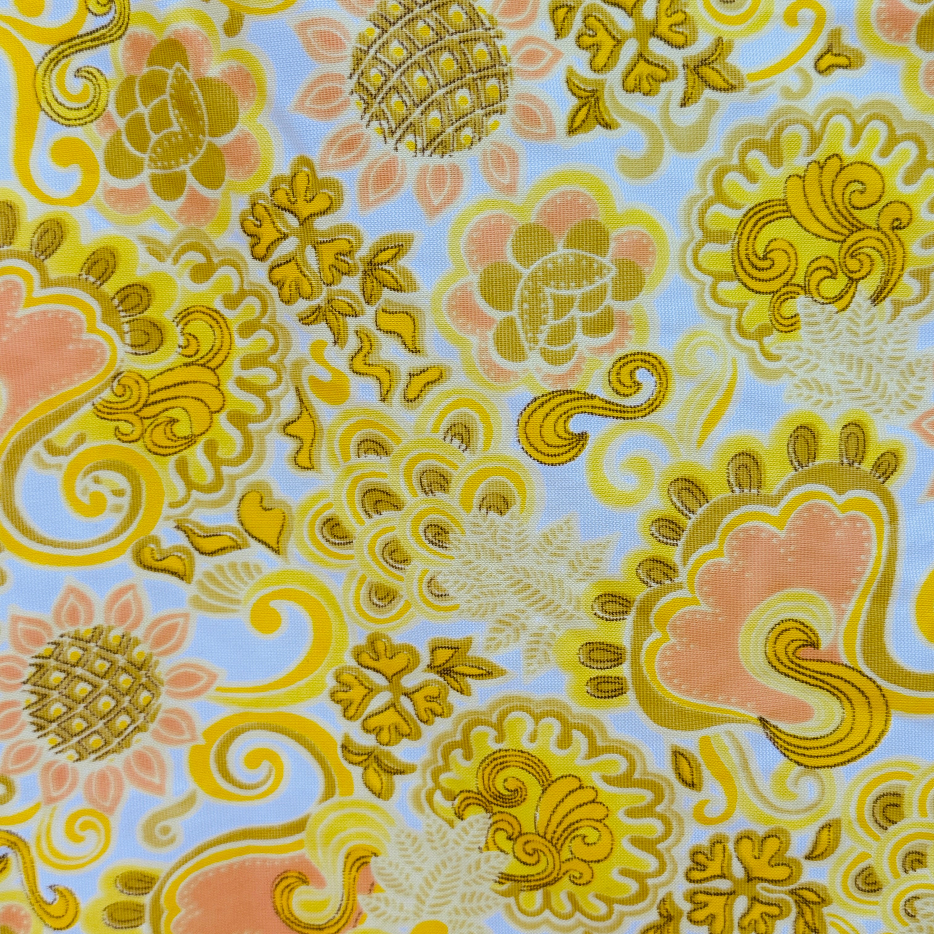 160cms Retro Vintage Nylon Fabric Yellow