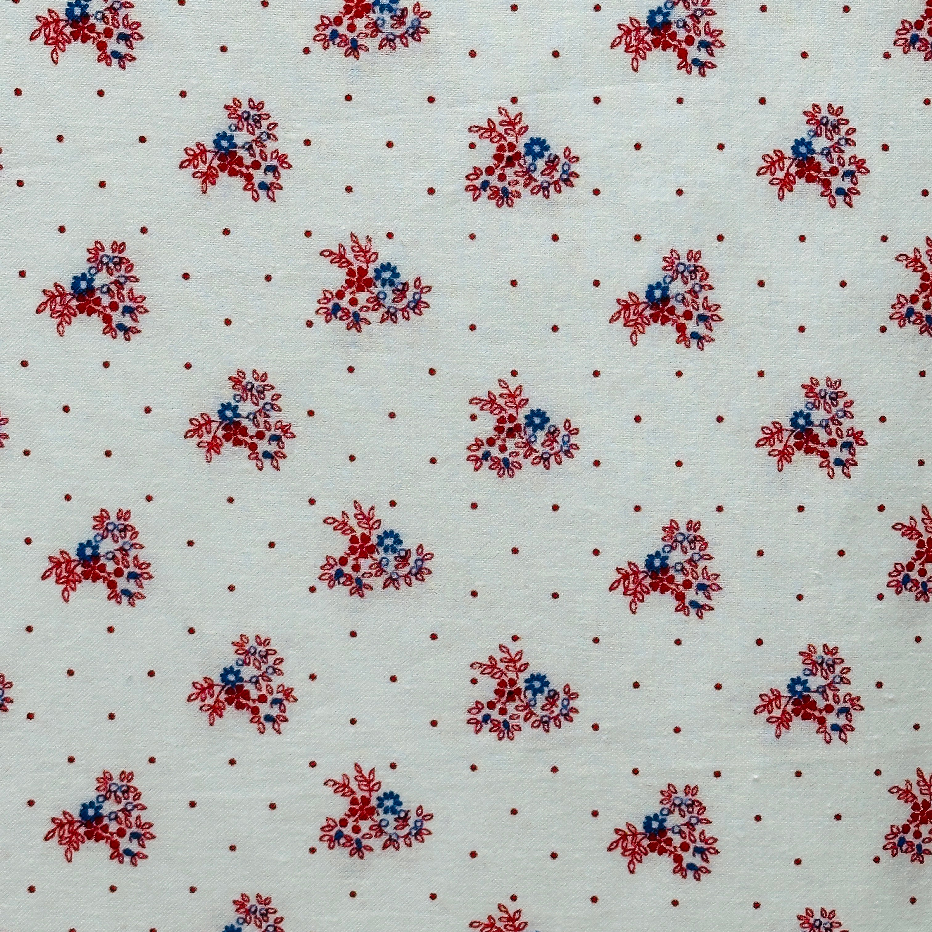 200cms Pretty Vintage Cotton Fabric White