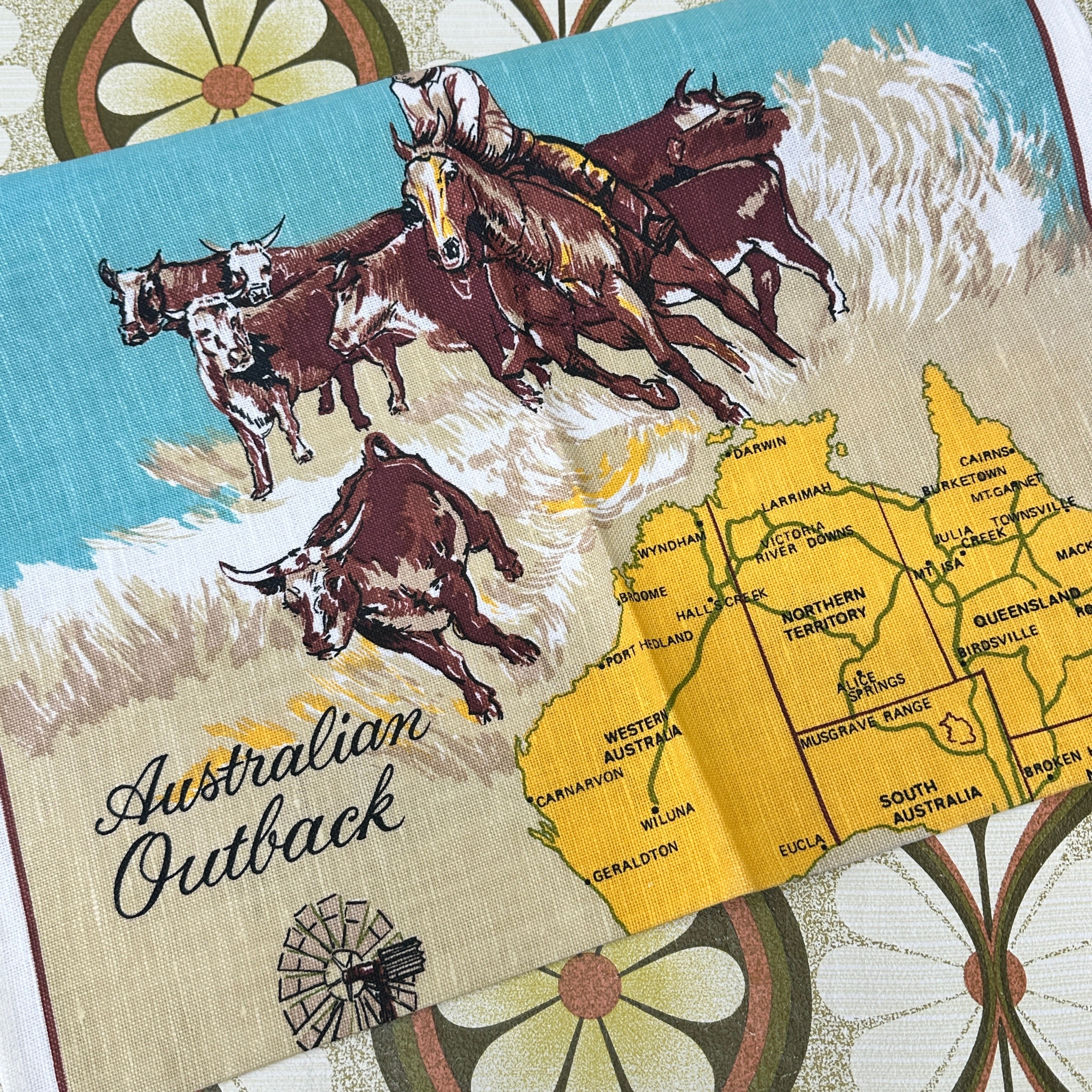 Unused Australian Outback Tea Towel