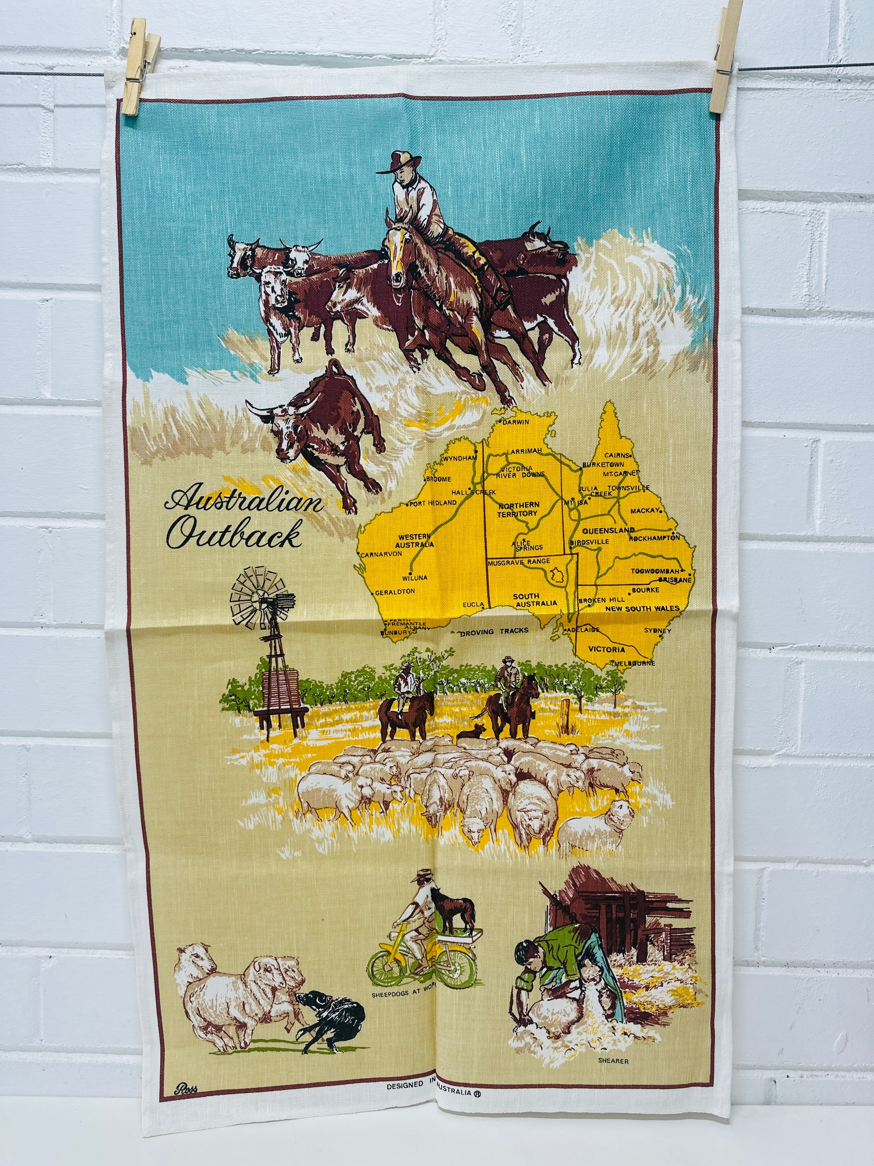 Unused Australian Outback Tea Towel