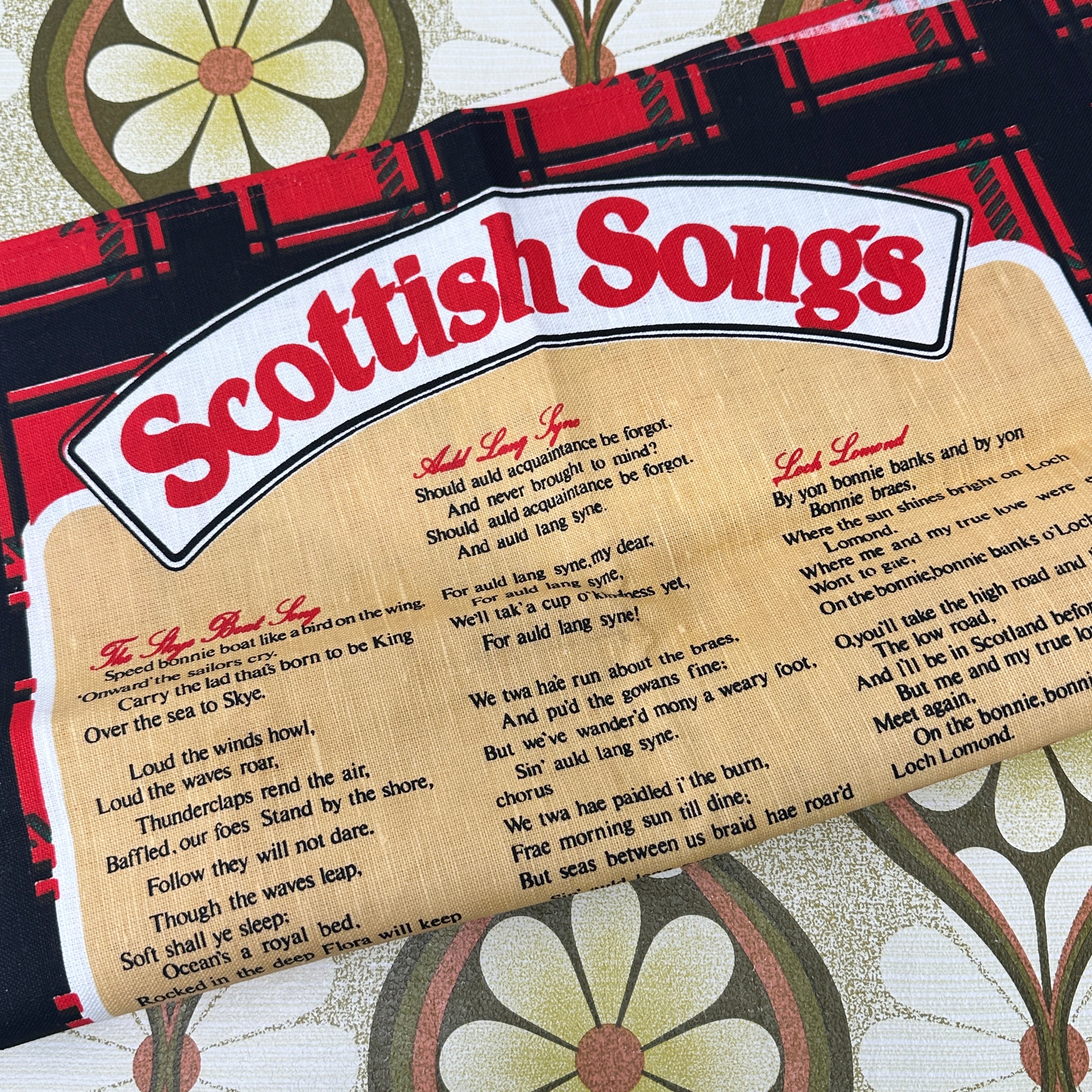 Scottish Songs UNUSED Vintage Tea Towel