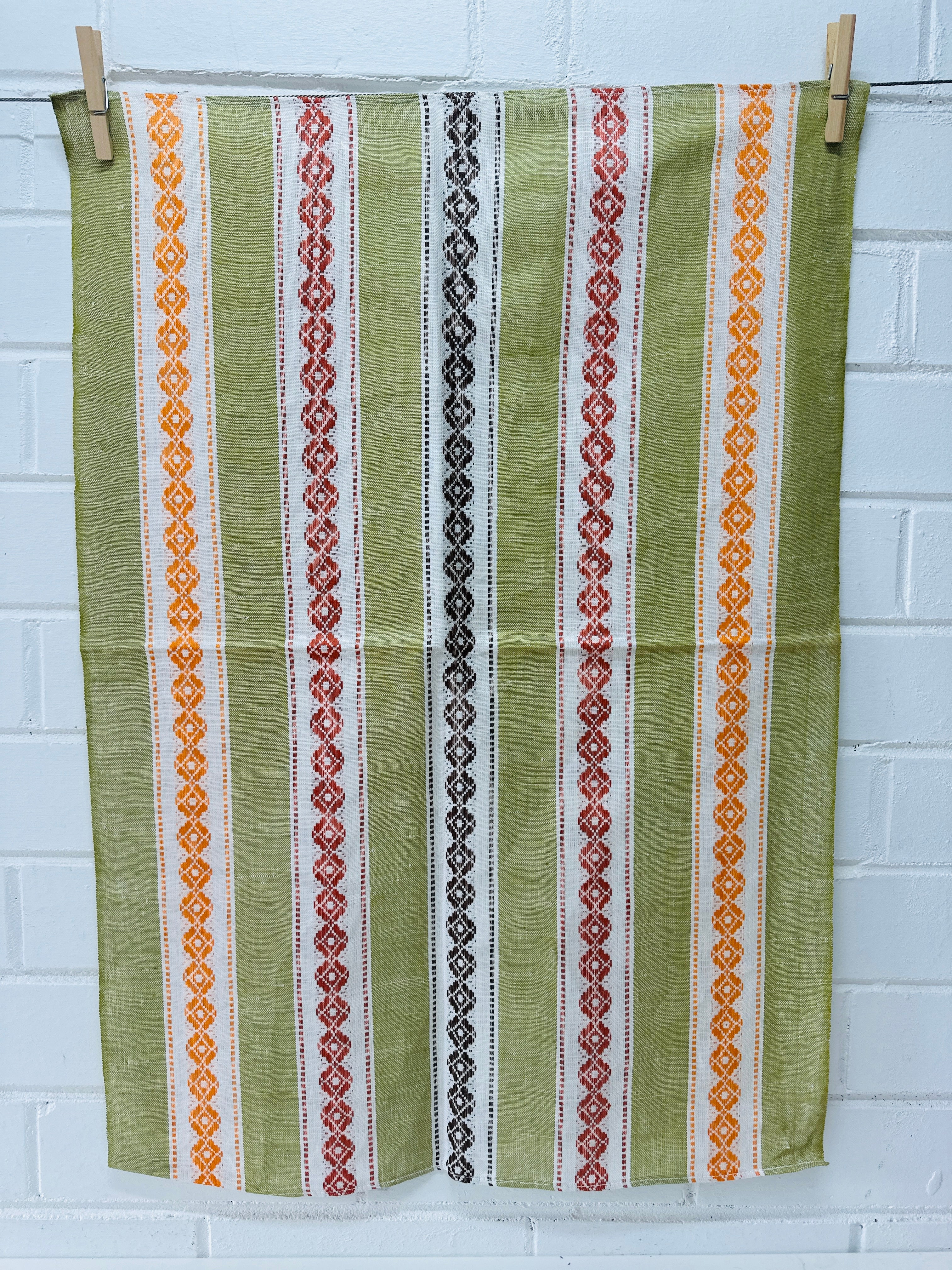 UNUSED Vintage Tea Towel GORGEOUS Green