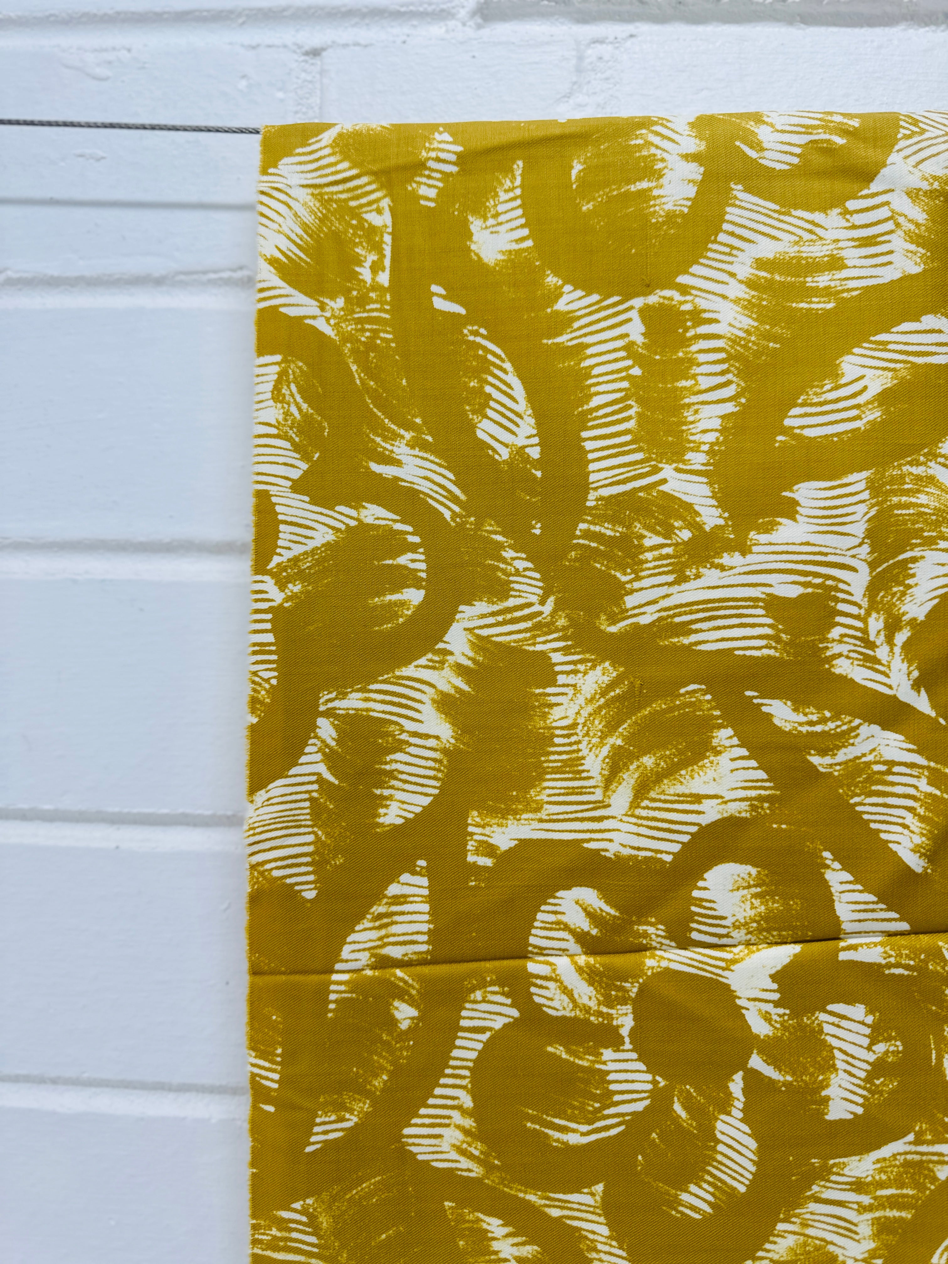 400cms Vintage Polished Cotton Mustard