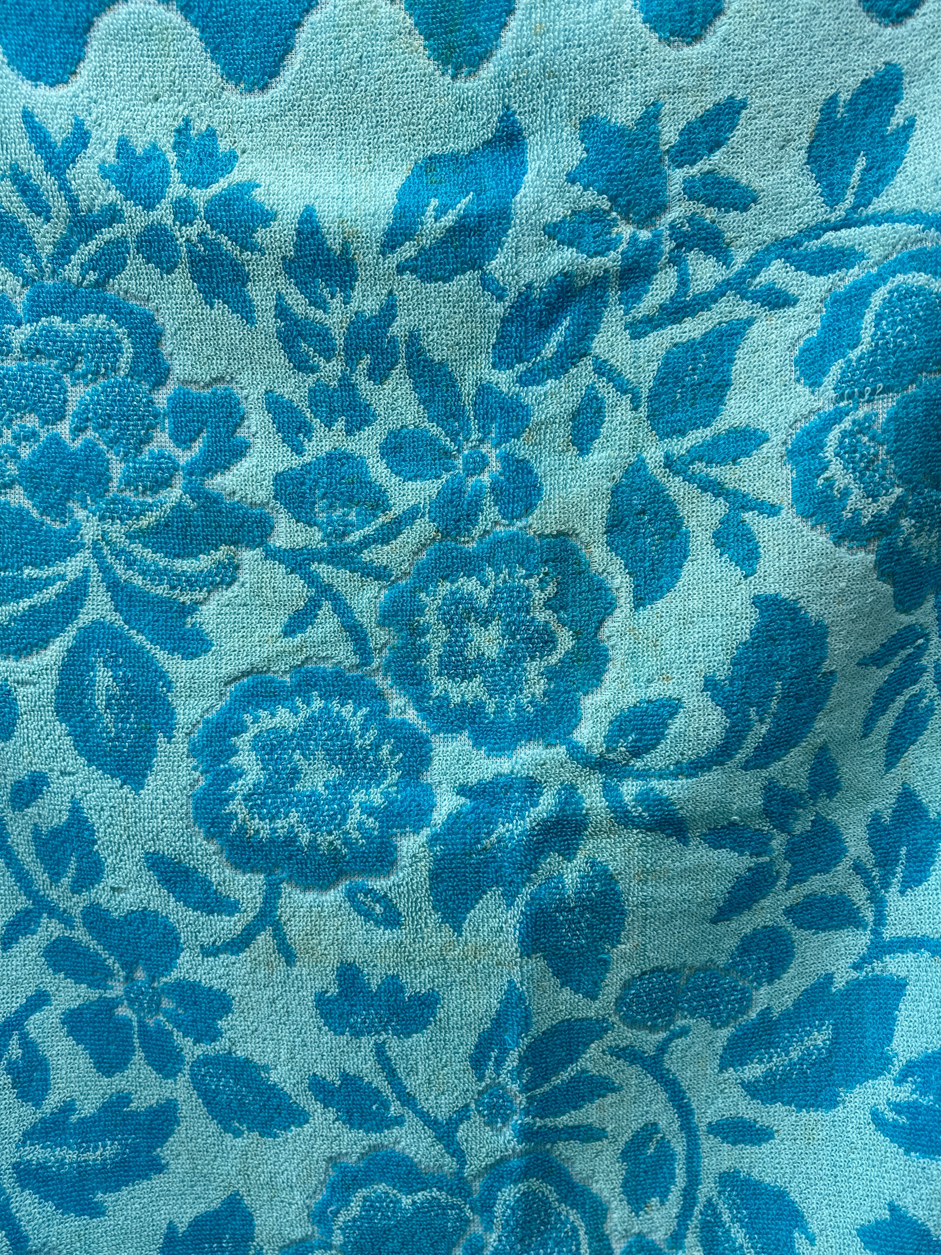 Beautiful Blue Vintage Towel UNUSED