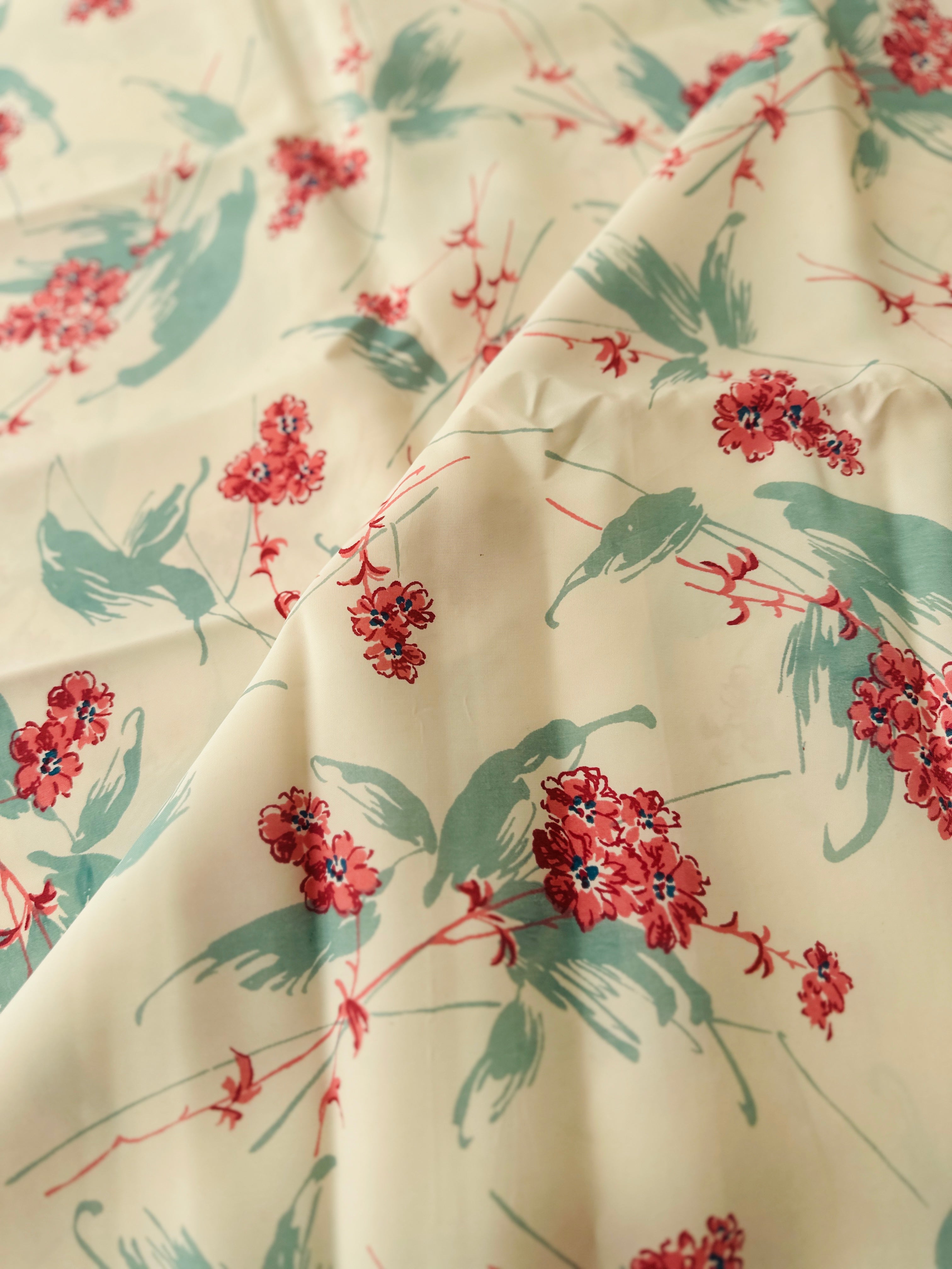 340cms Beautiful Vintage Silky Dress Fabric
