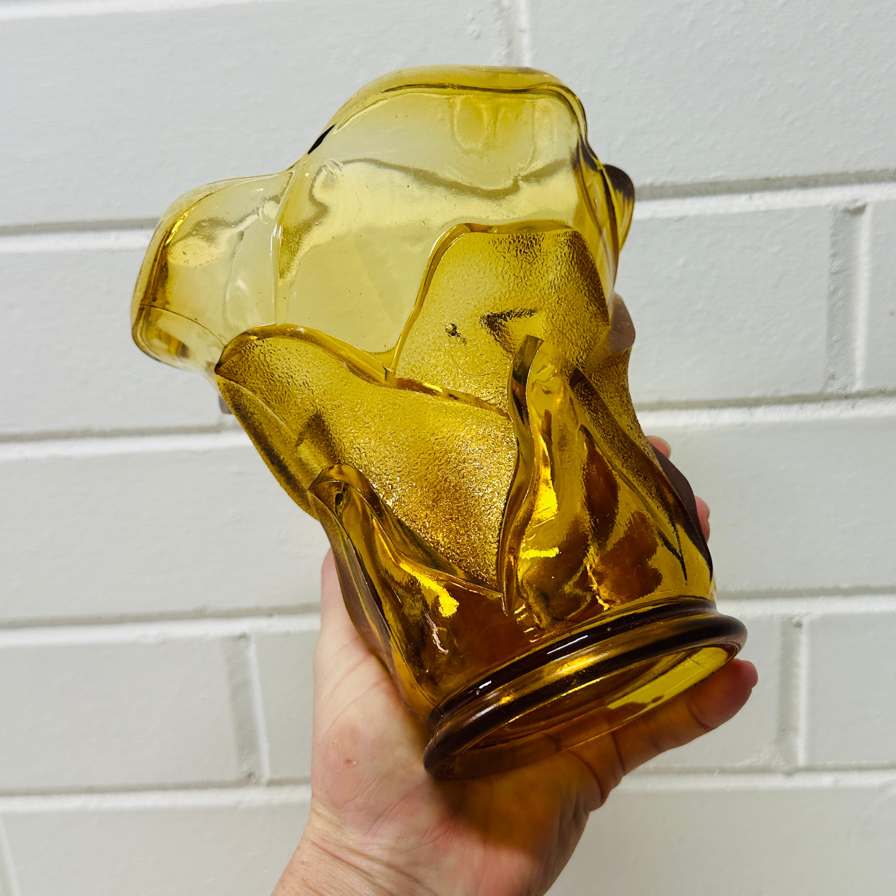 Beautiful Retro Amber Glass Vase