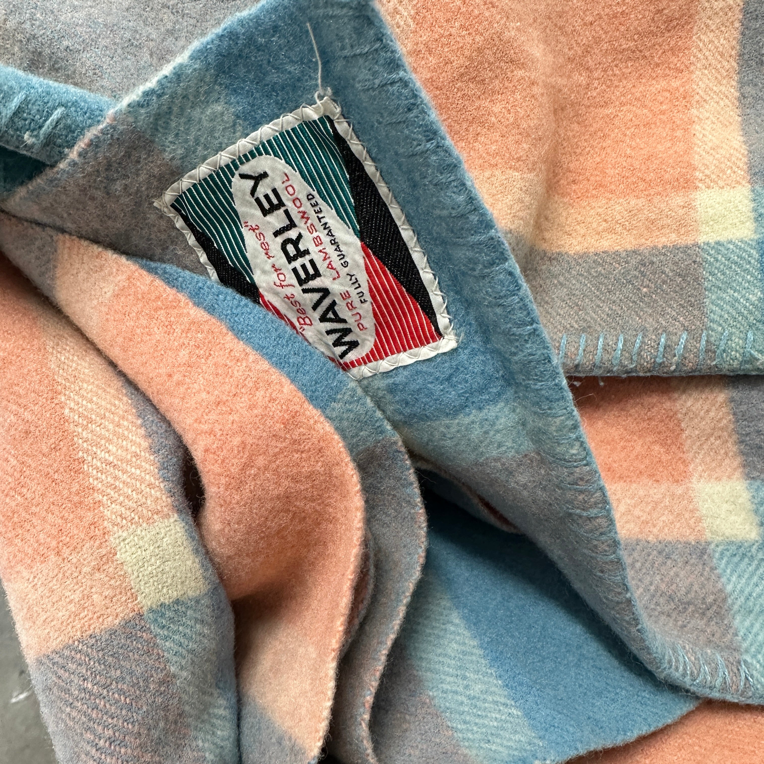 Wool Waverley Blanket Blue & Pink