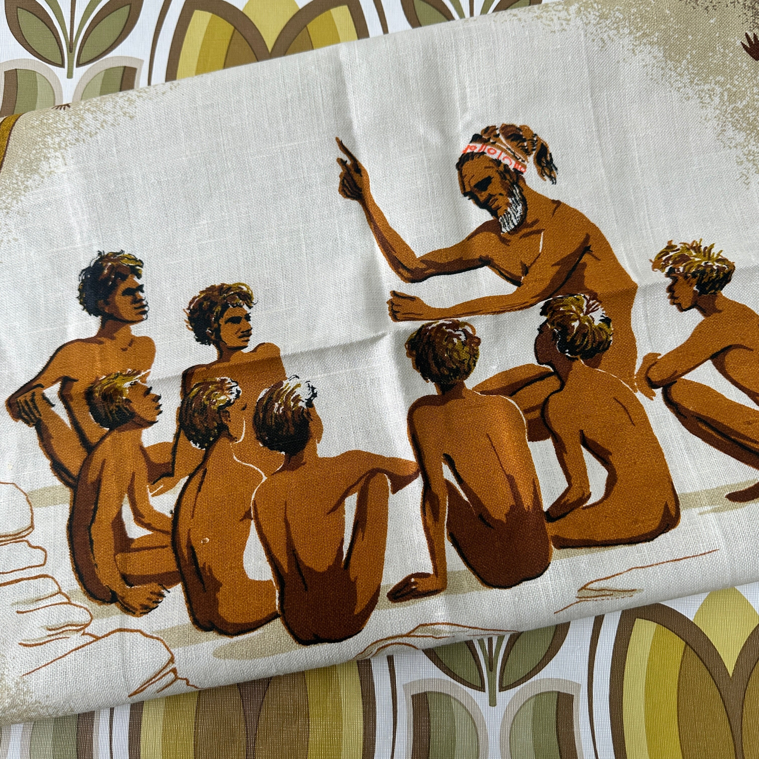 Aboriginal Vintage Linen Tea Towel