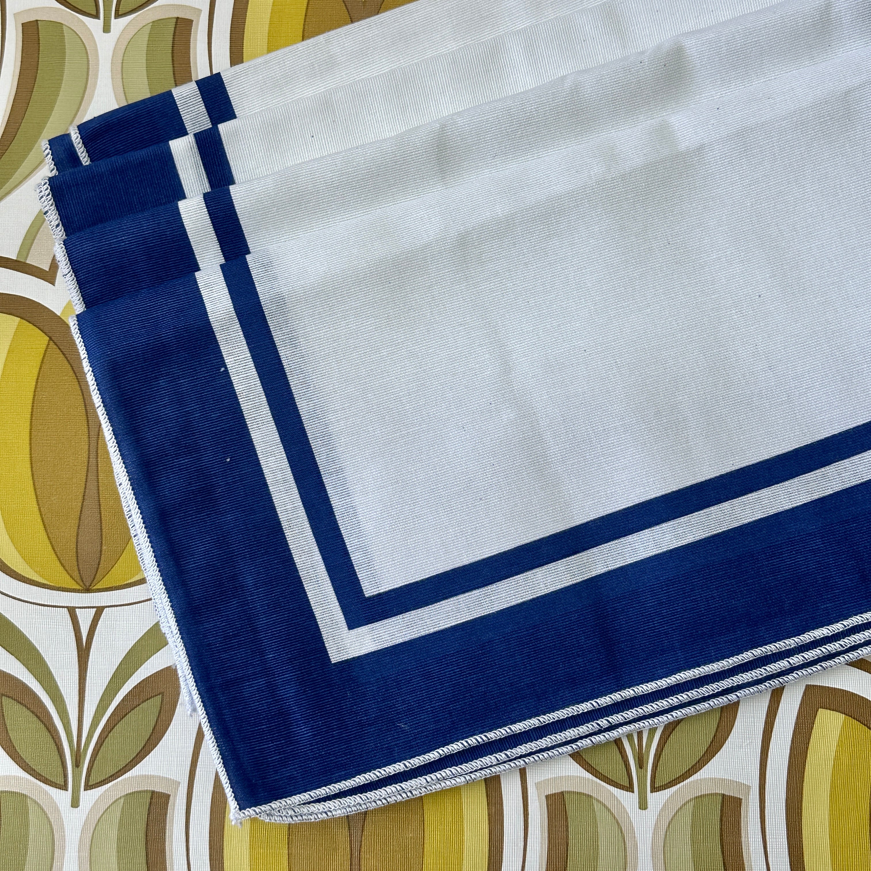 UNUSED Vintage Cotton Napkins Serviettes Bright White
