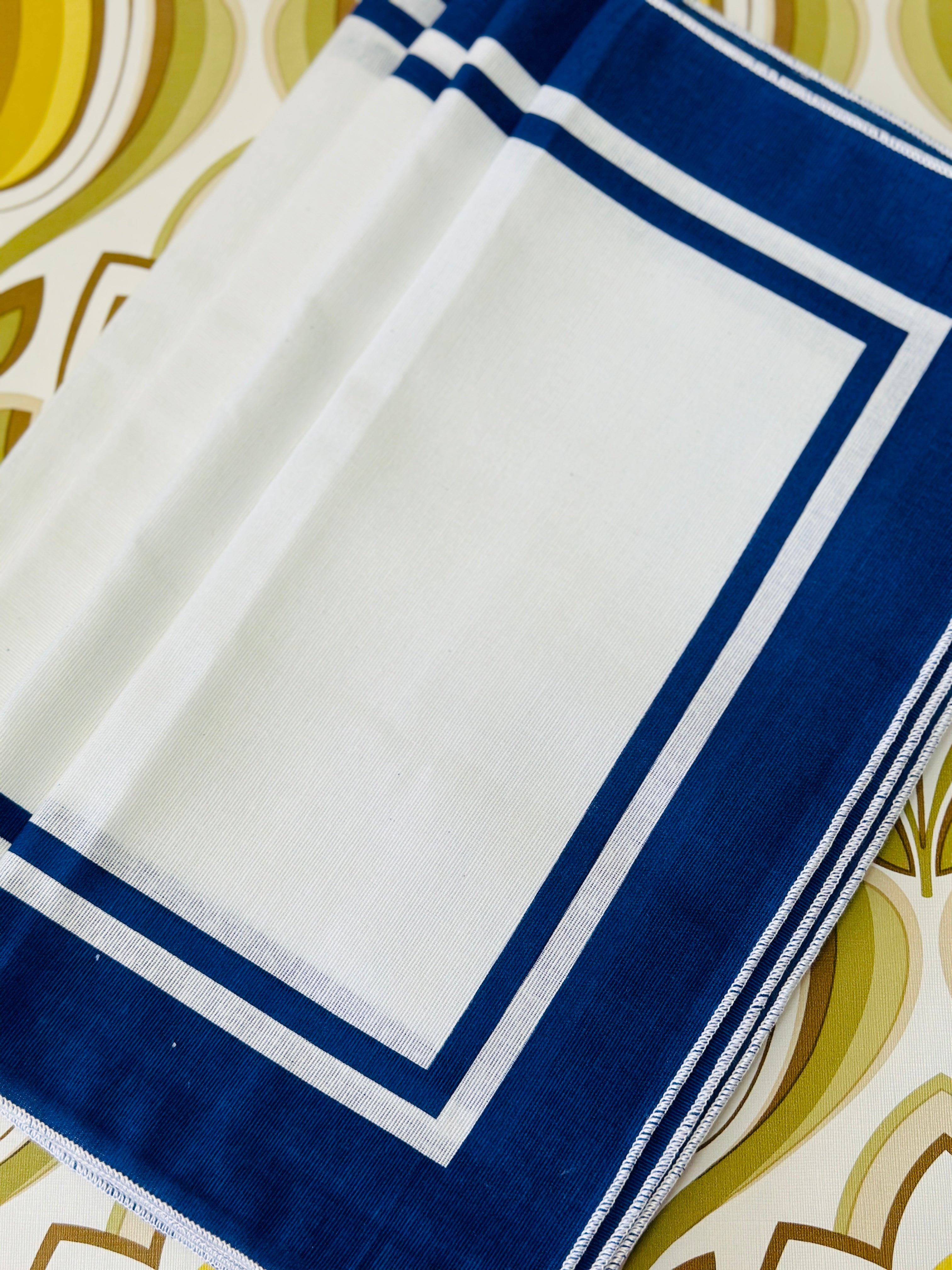 UNUSED Vintage Cotton Napkins Serviettes Bright White
