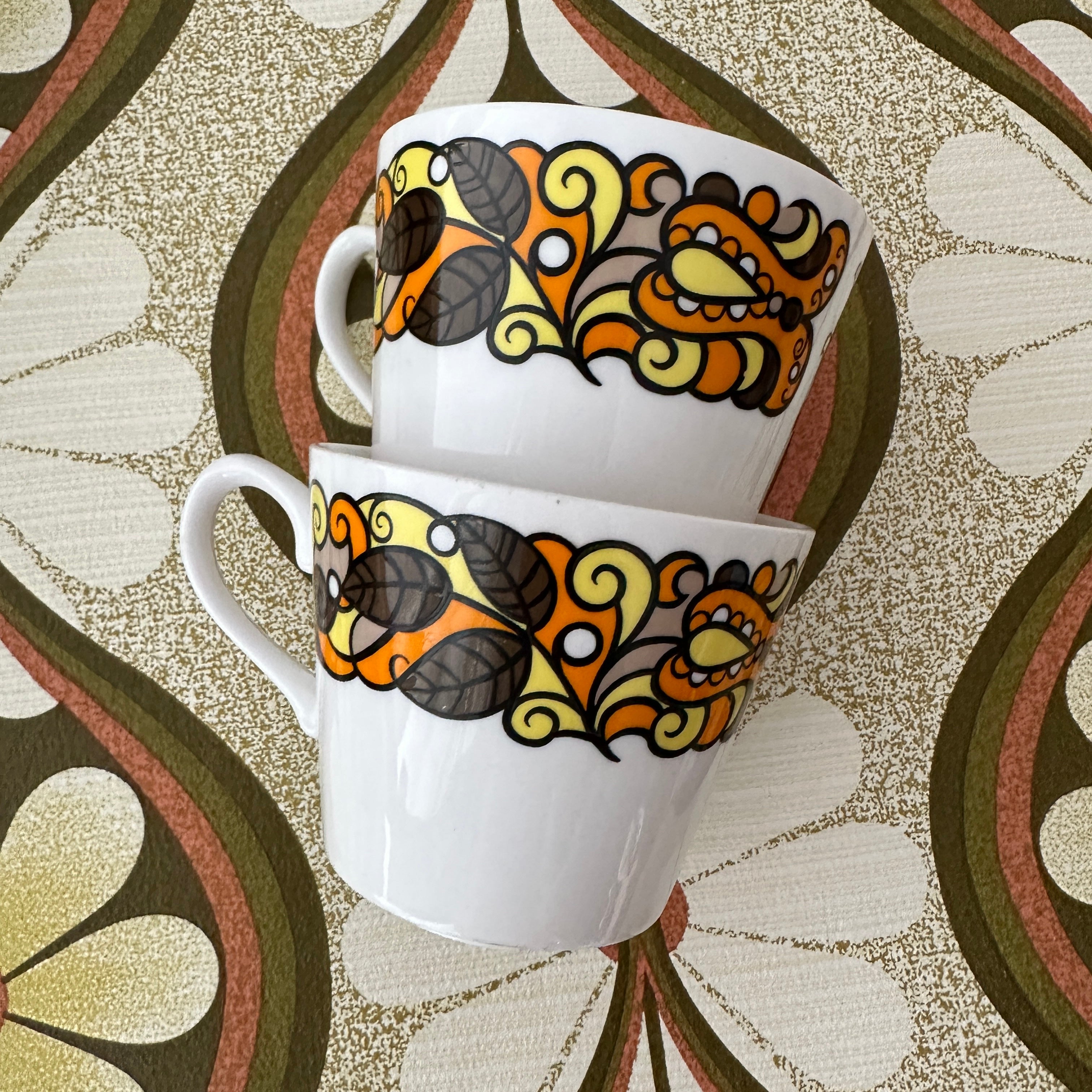 RIDGWAY Crafted in England Tea Cups PAIR Vintage