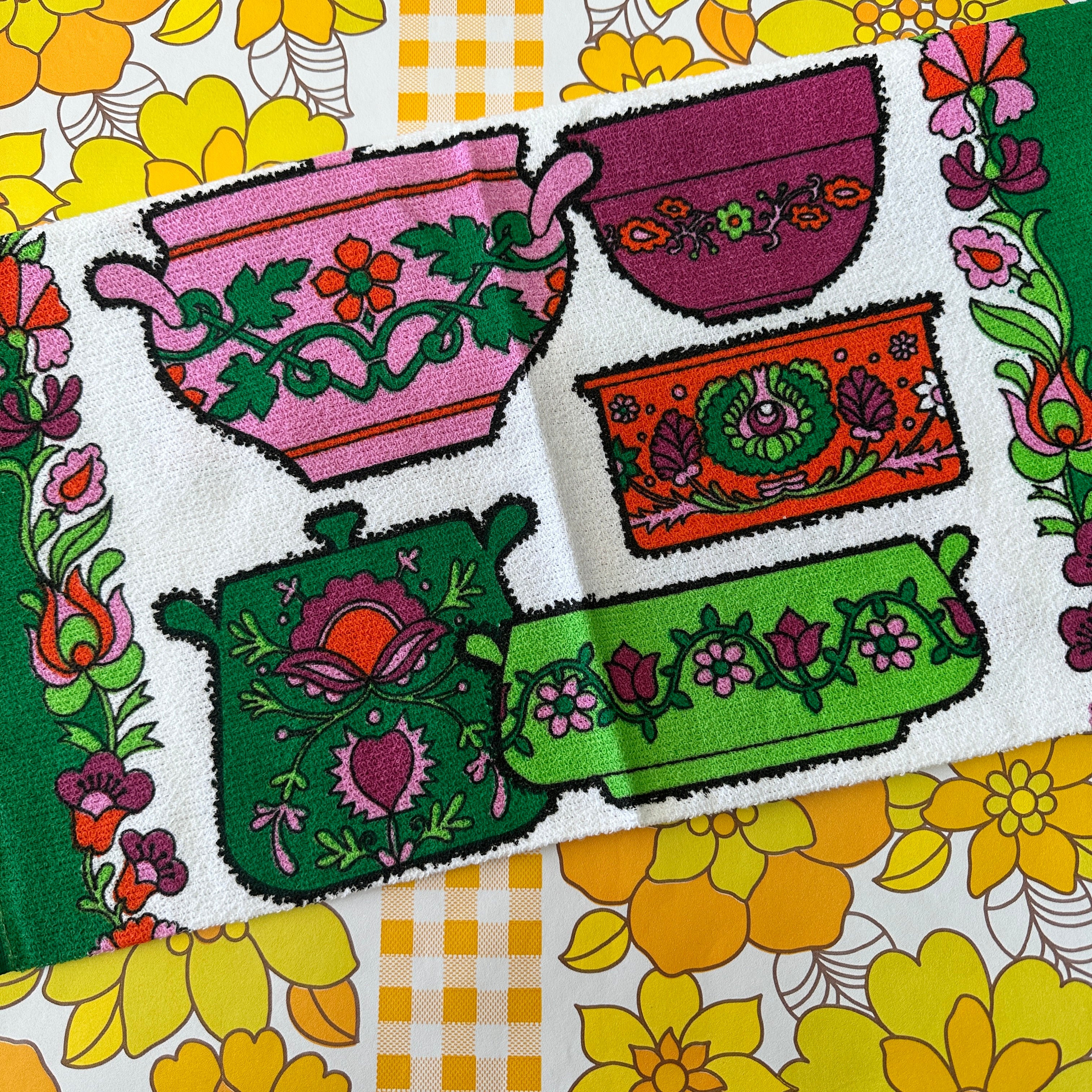 UNUSED Vintage Pyrex Tea Towel Cotton