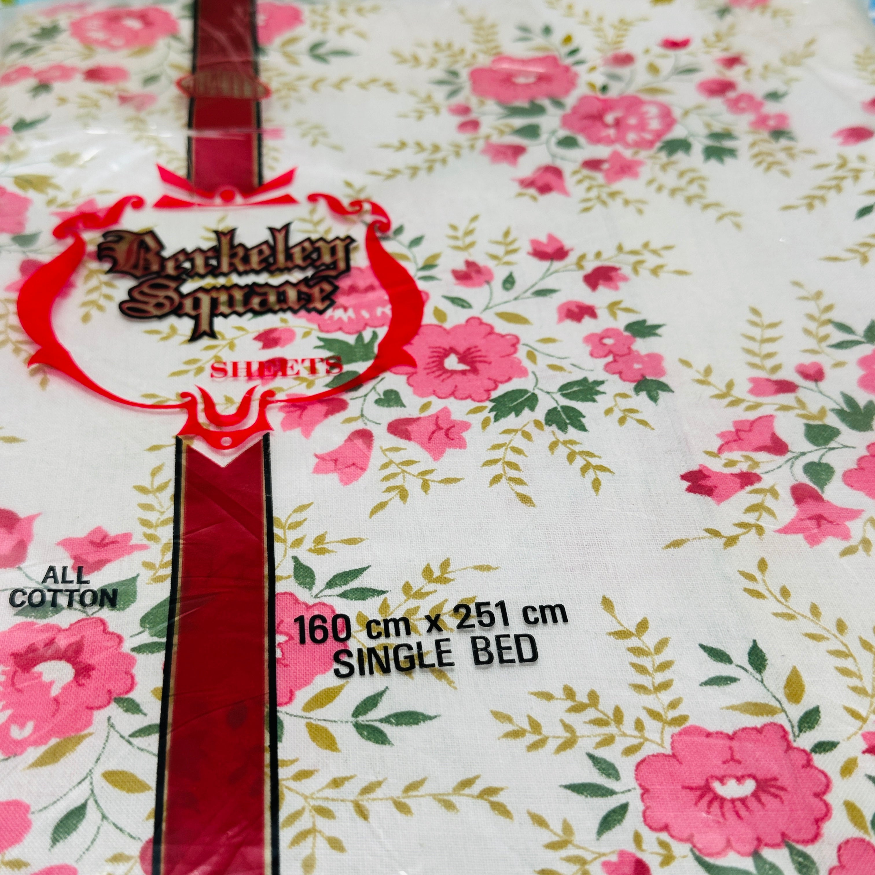 Berkeley Sheets COTTON Vintage Pink Floral Pair