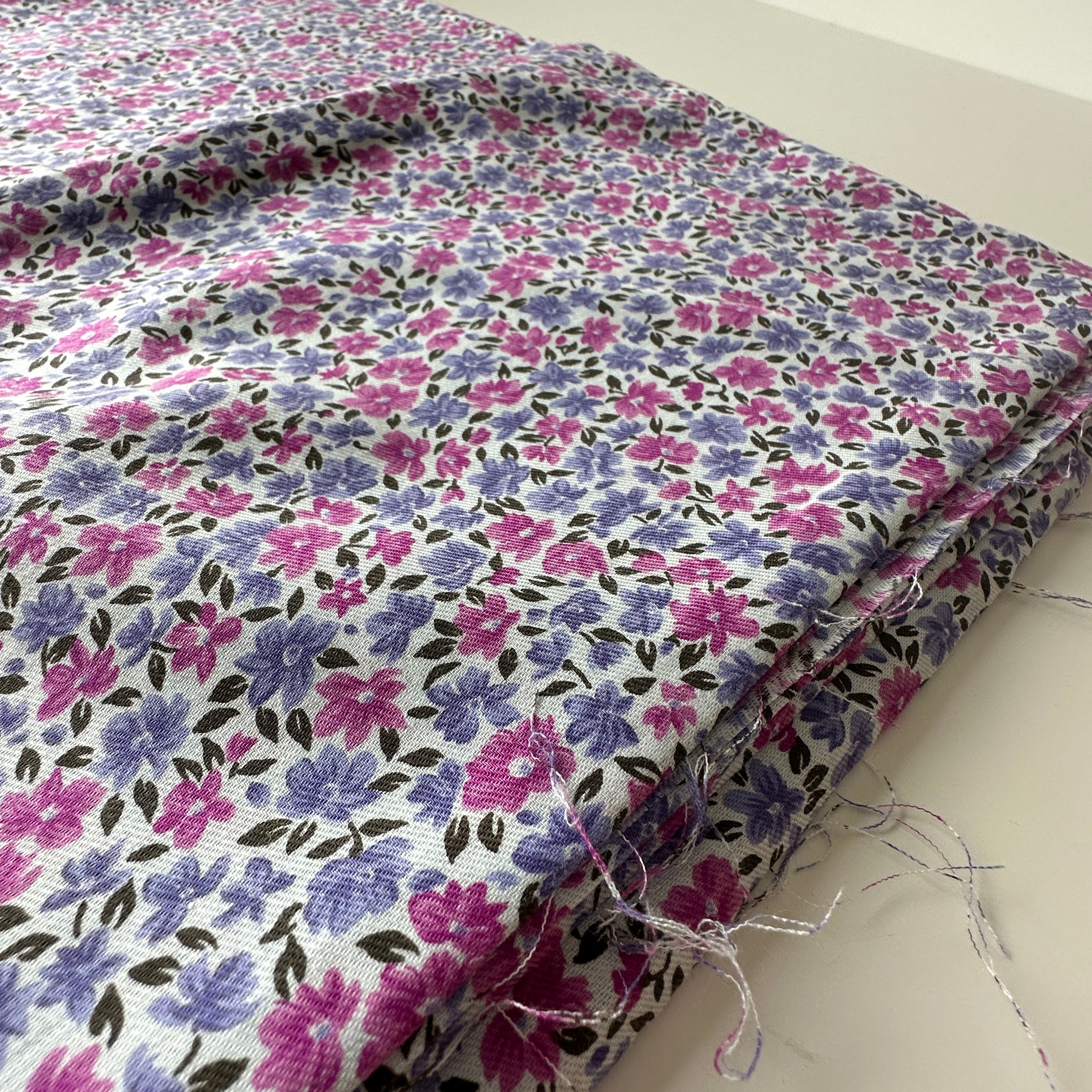 320cms Cute Modern Purple Floral FABRIC Cotton