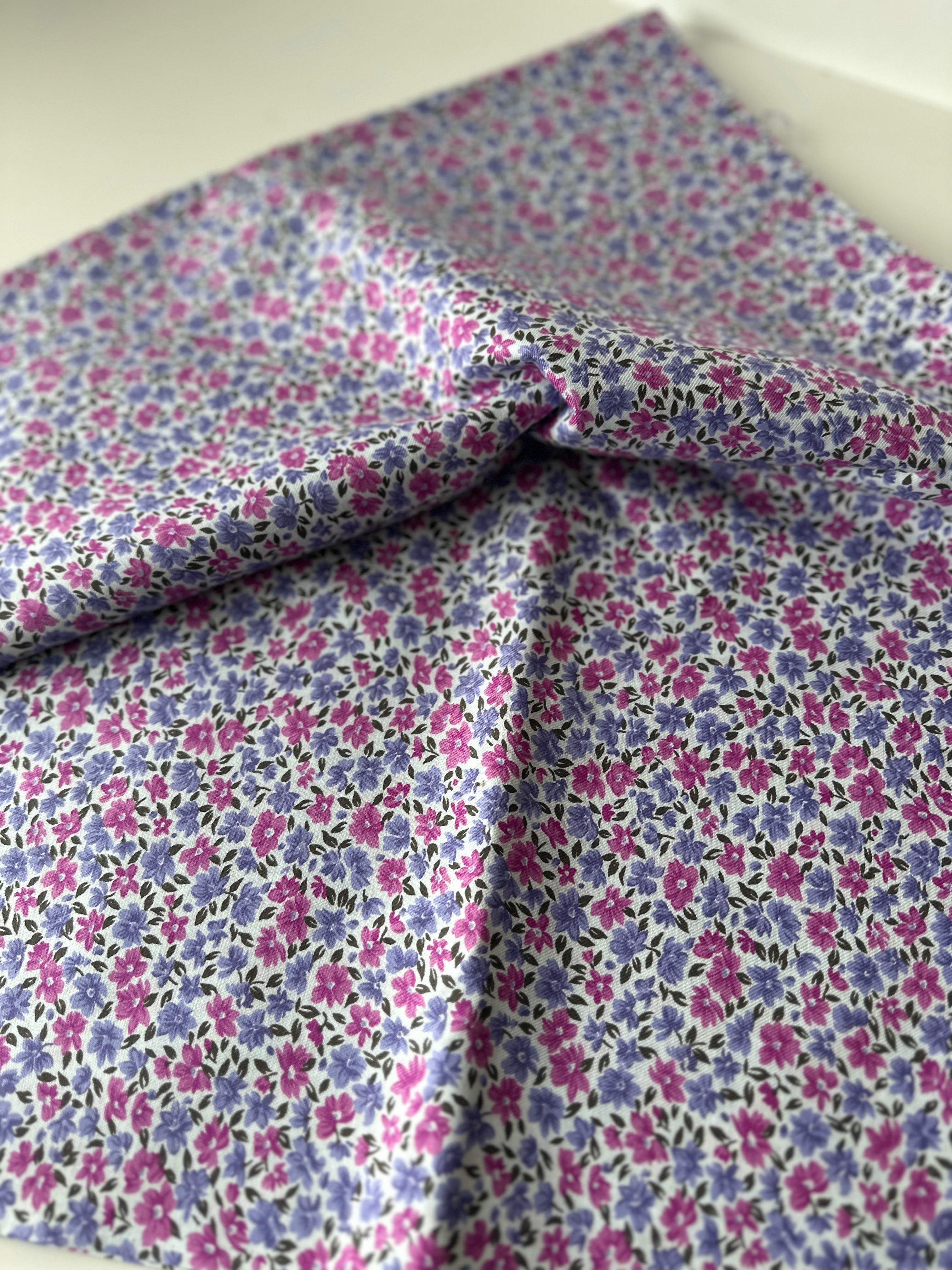 320cms Cute Modern Purple Floral FABRIC Cotton