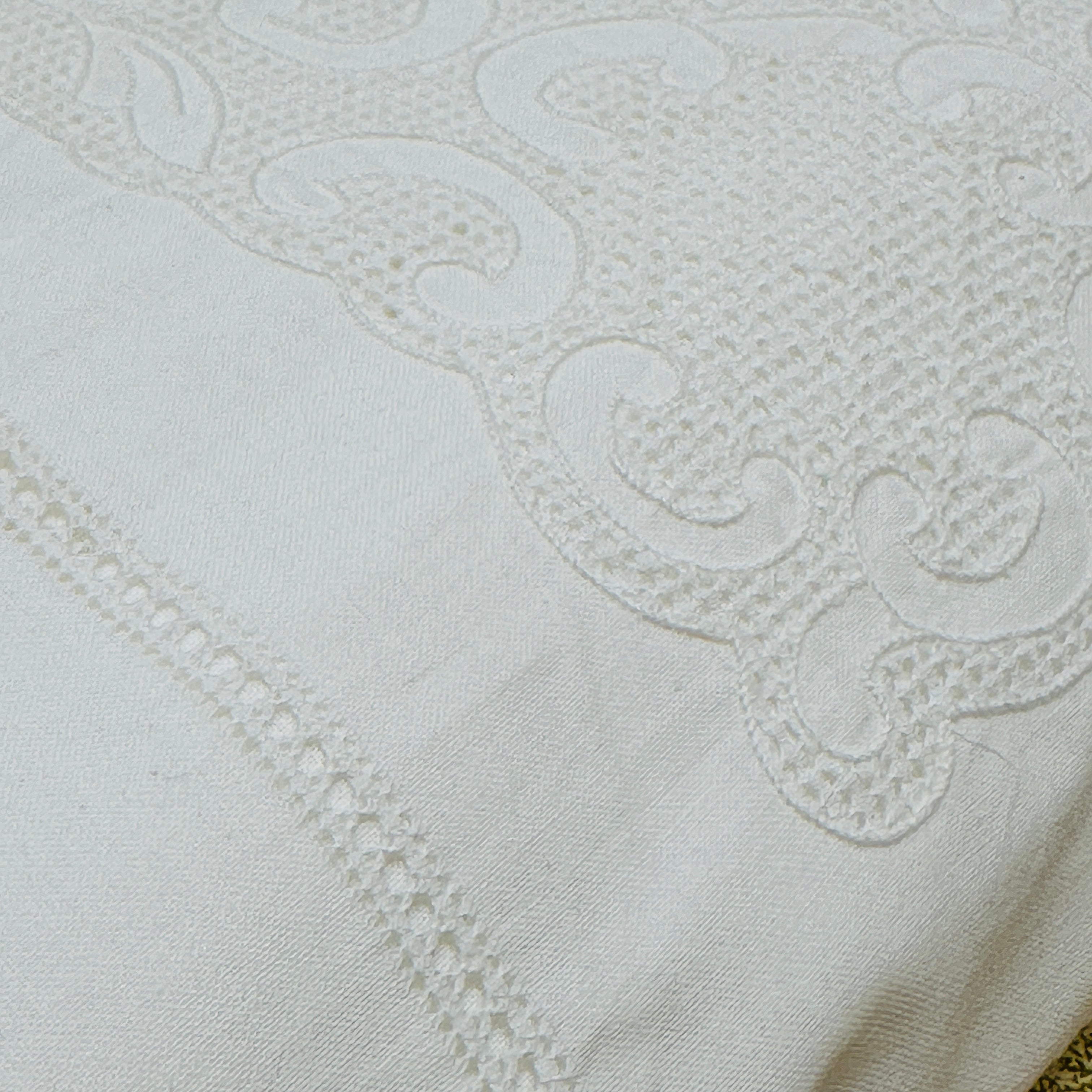 Stunning Vintage Italian All Cotton Sheet Embroidered