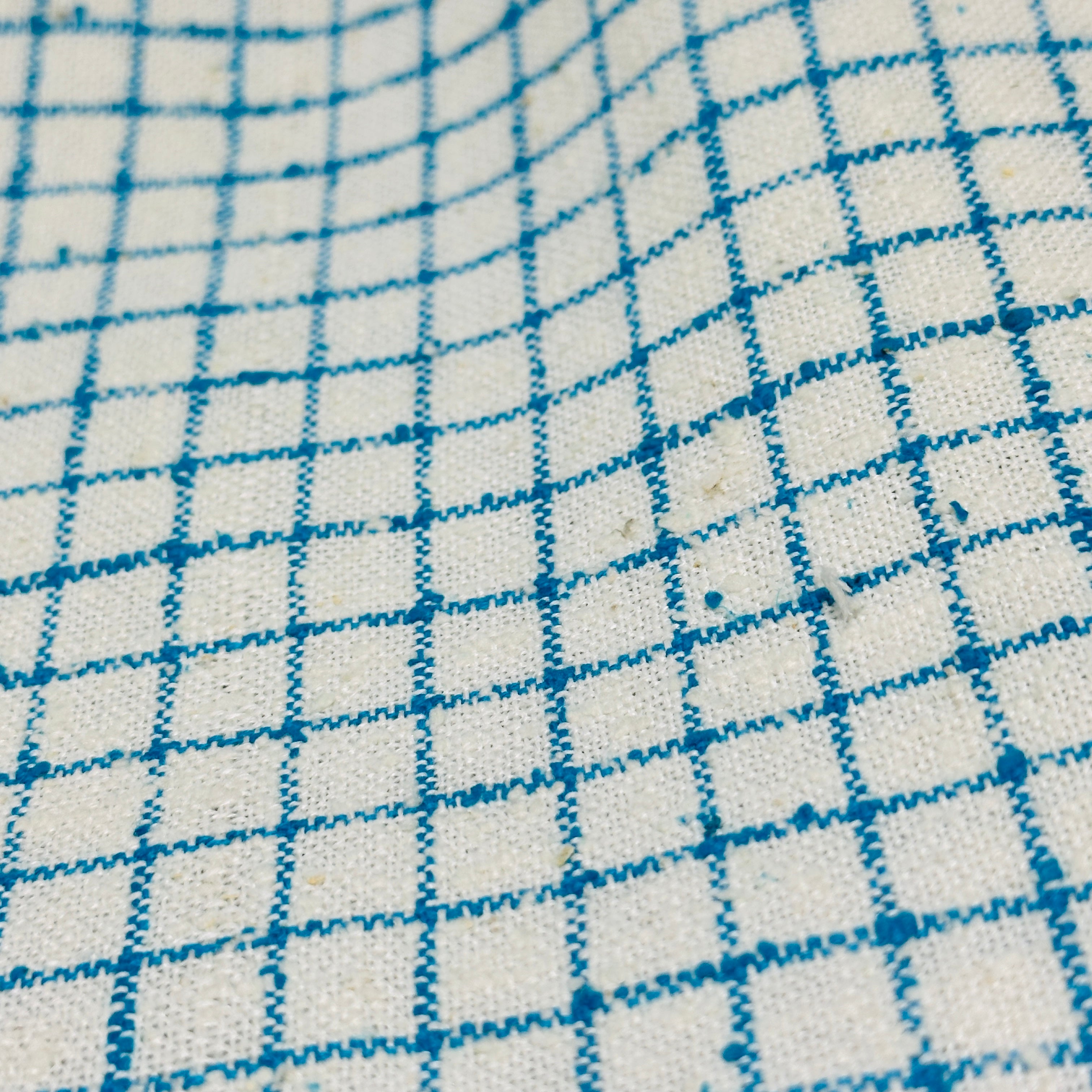 280cms Thick Vintage Upholstery Fabric Aqua & White