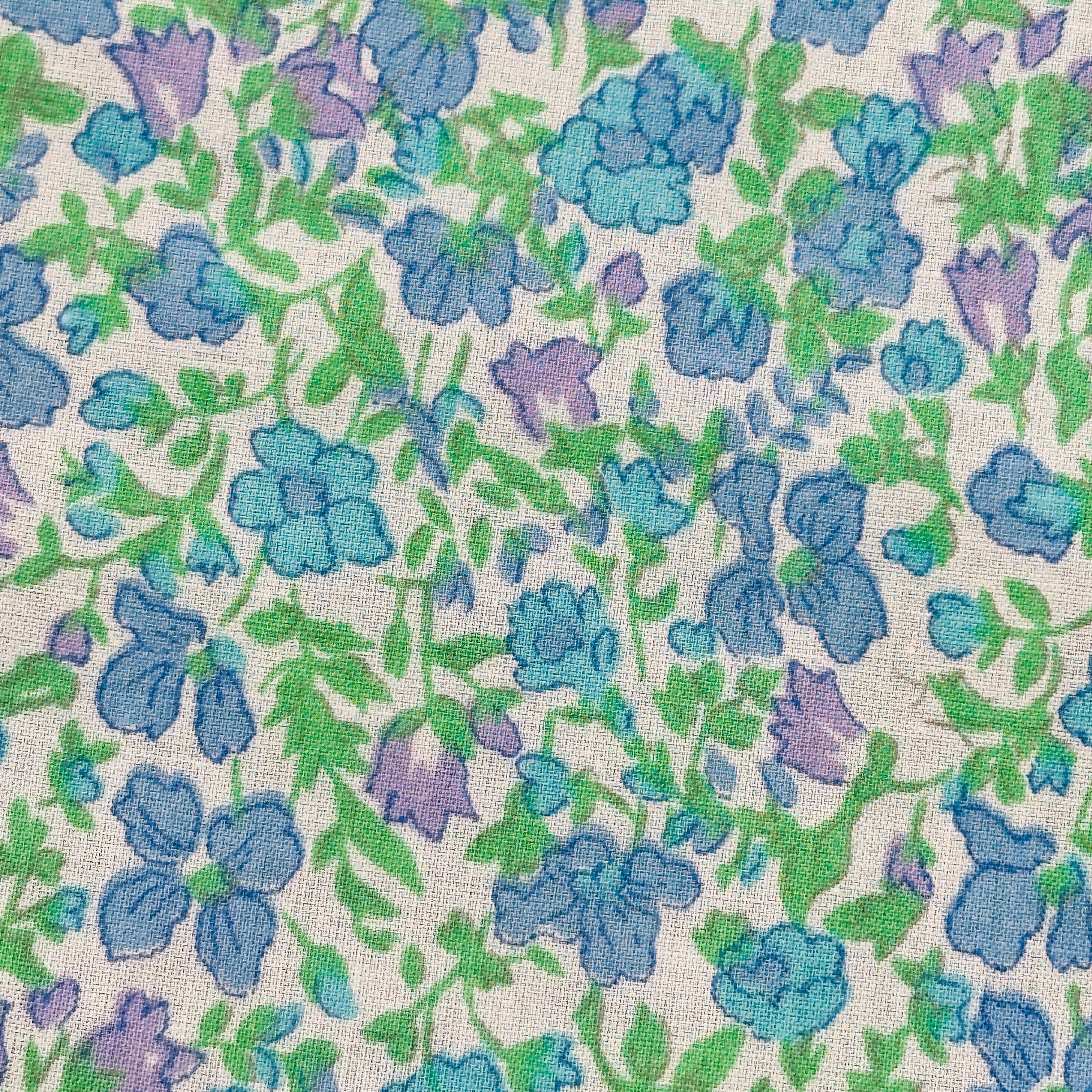 500cms HUGE Lot of Blue Floral Fabric