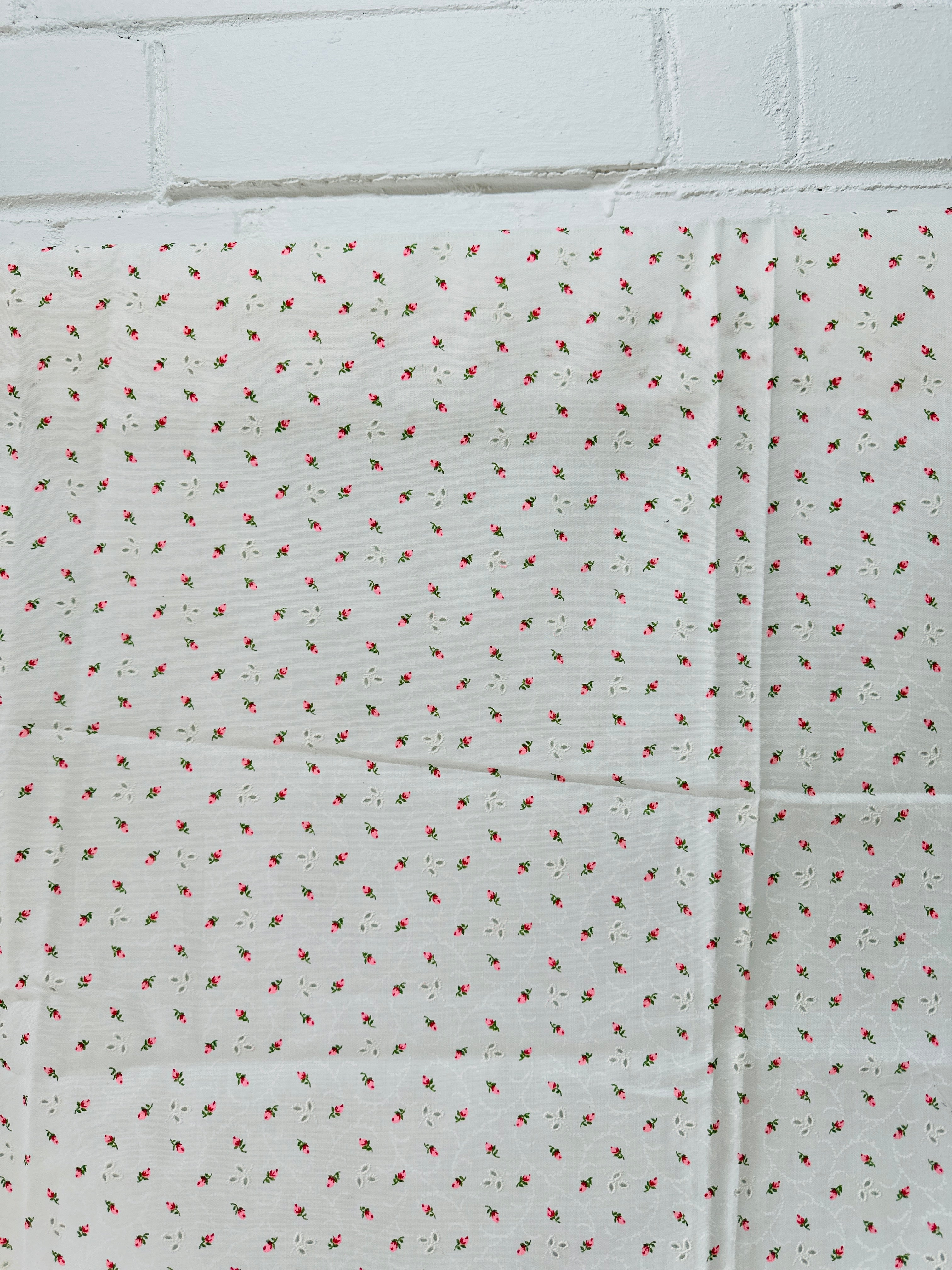 120cms Embroidered Vintage Cotton Fabric SWEET