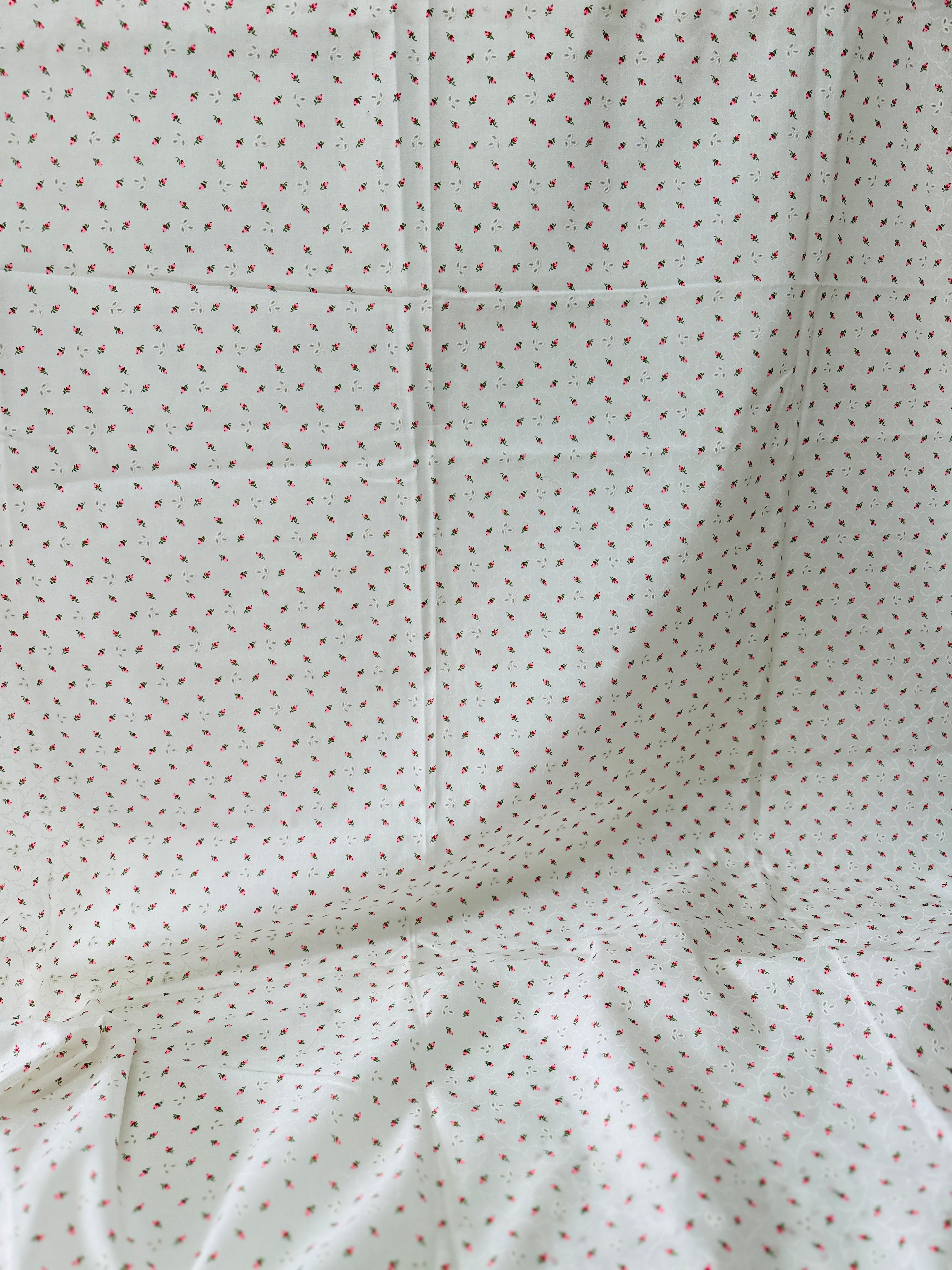 120cms Embroidered Vintage Cotton Fabric SWEET