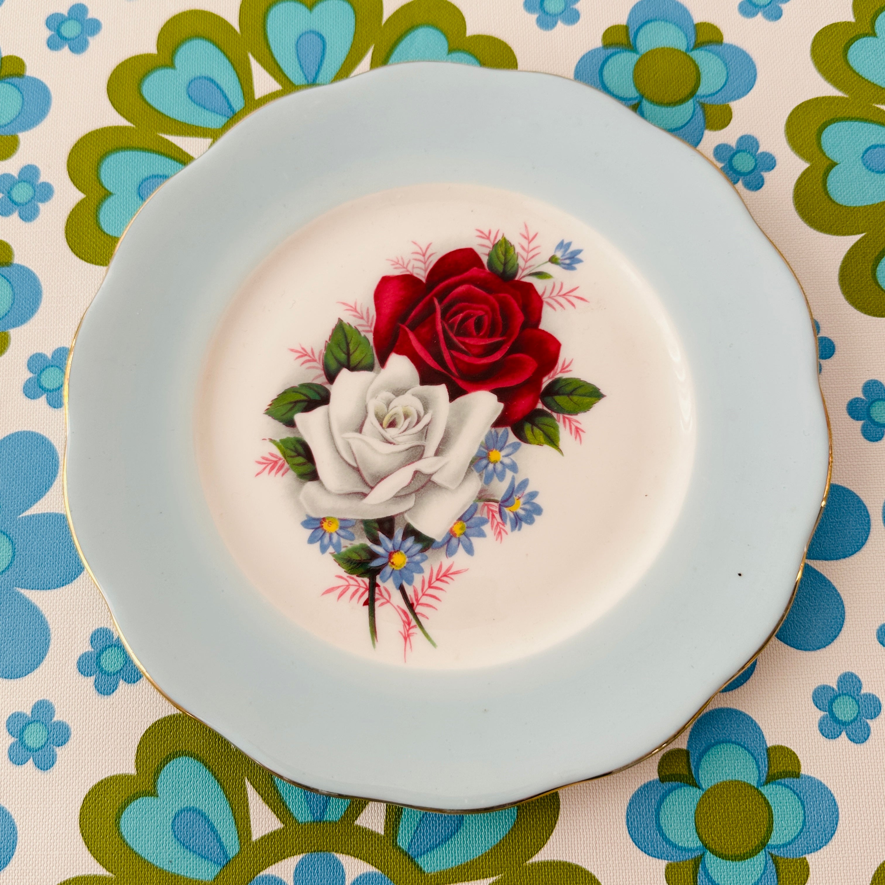 Queen Anne Blue Plate Vintage