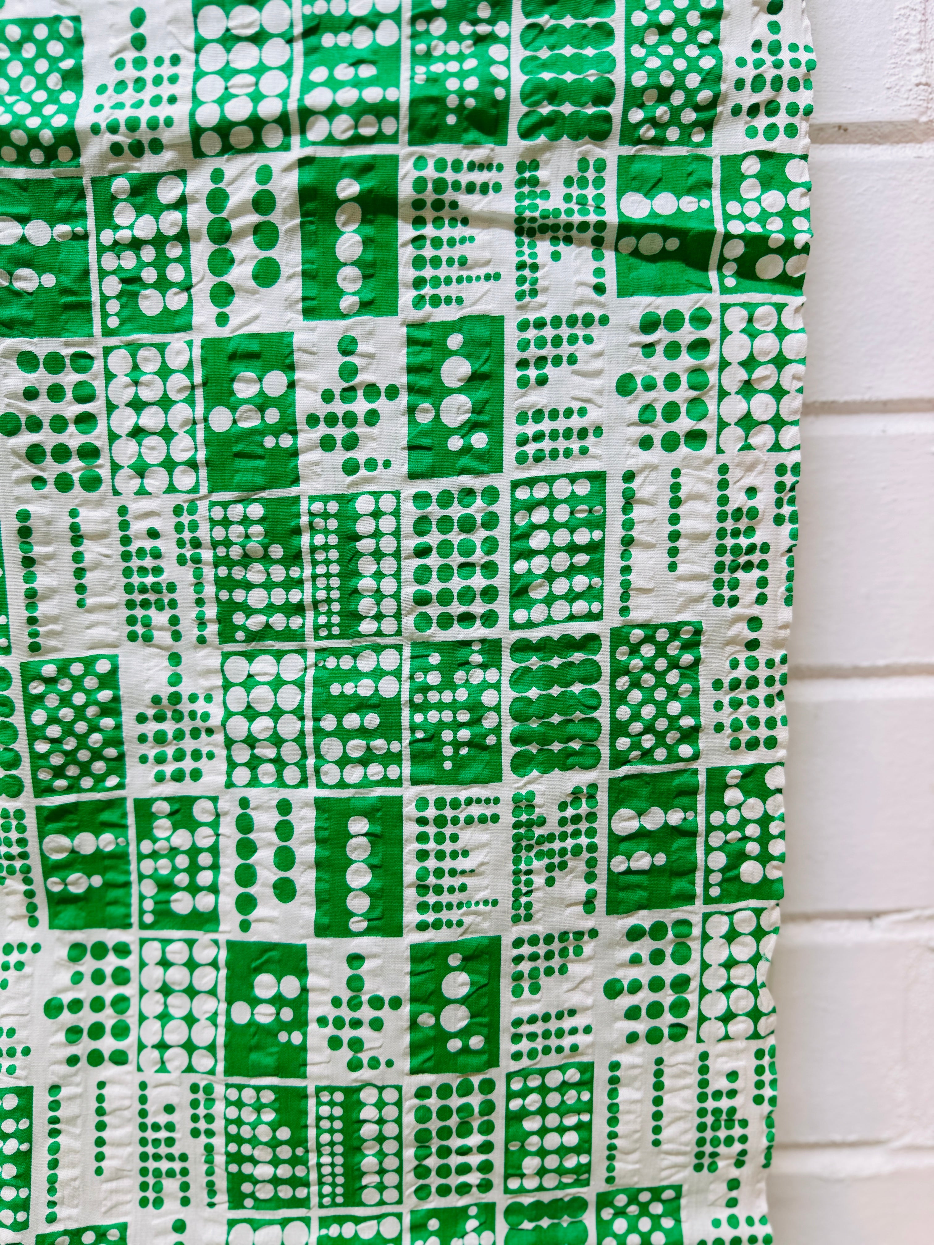 200cms Green RETRO Cotton Fabric Vintage
