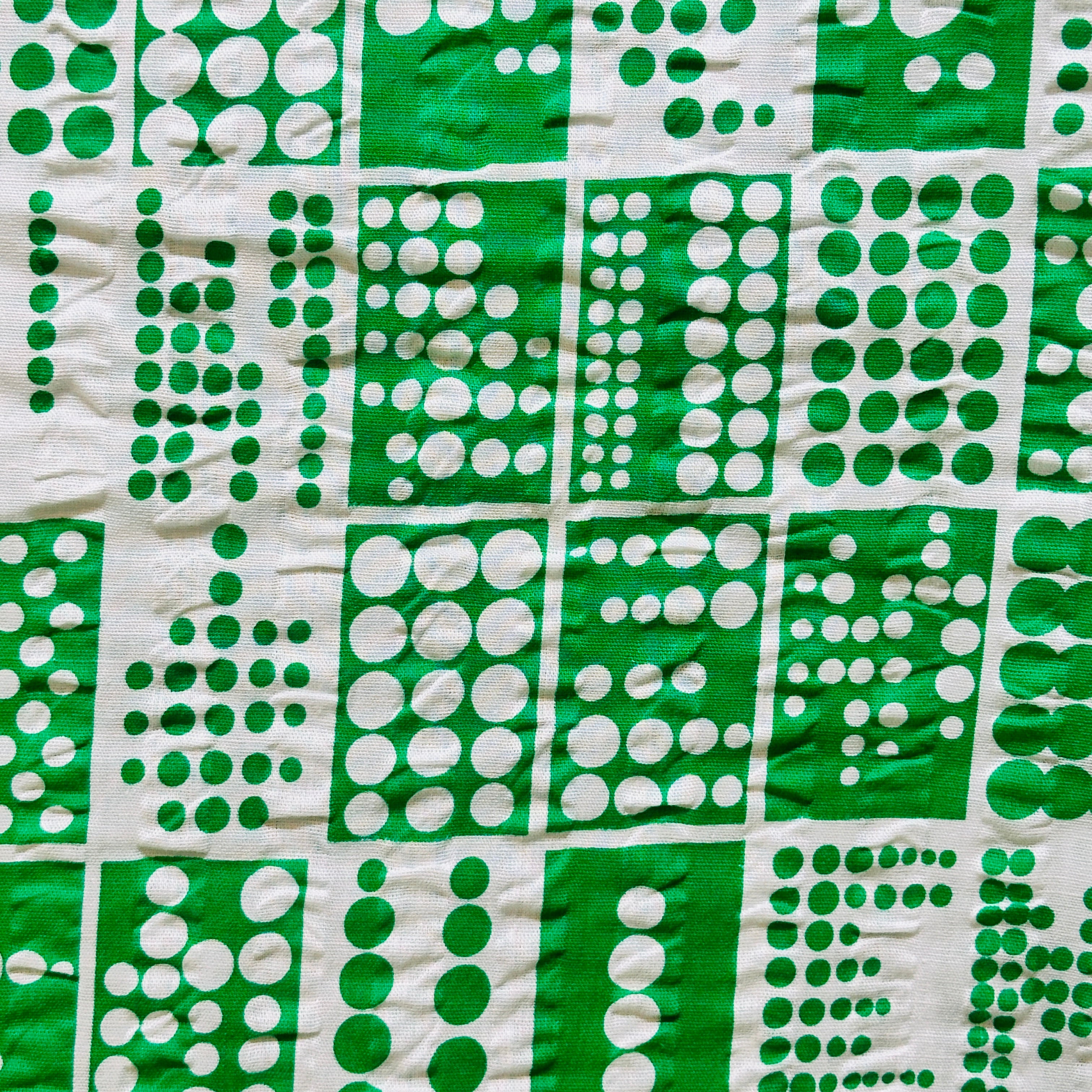 200cms Green RETRO Cotton Fabric Vintage