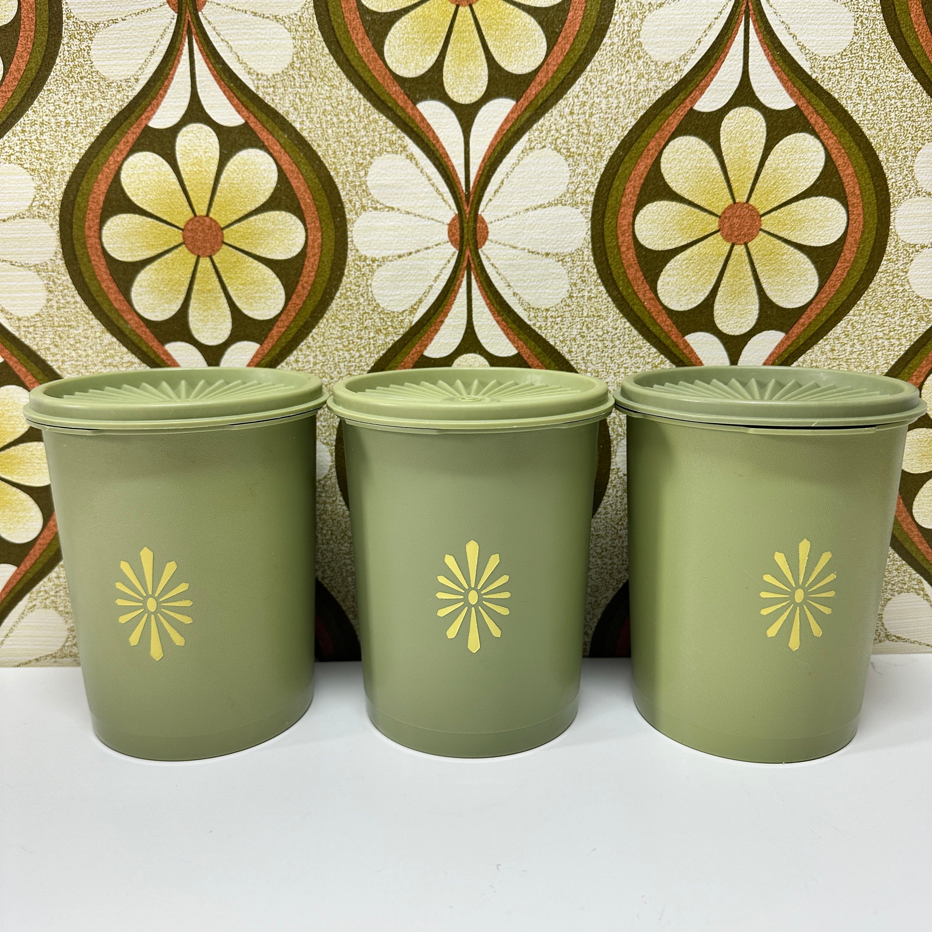 Sage Green Vintage TUPPERWARE Containers Set of THREE
