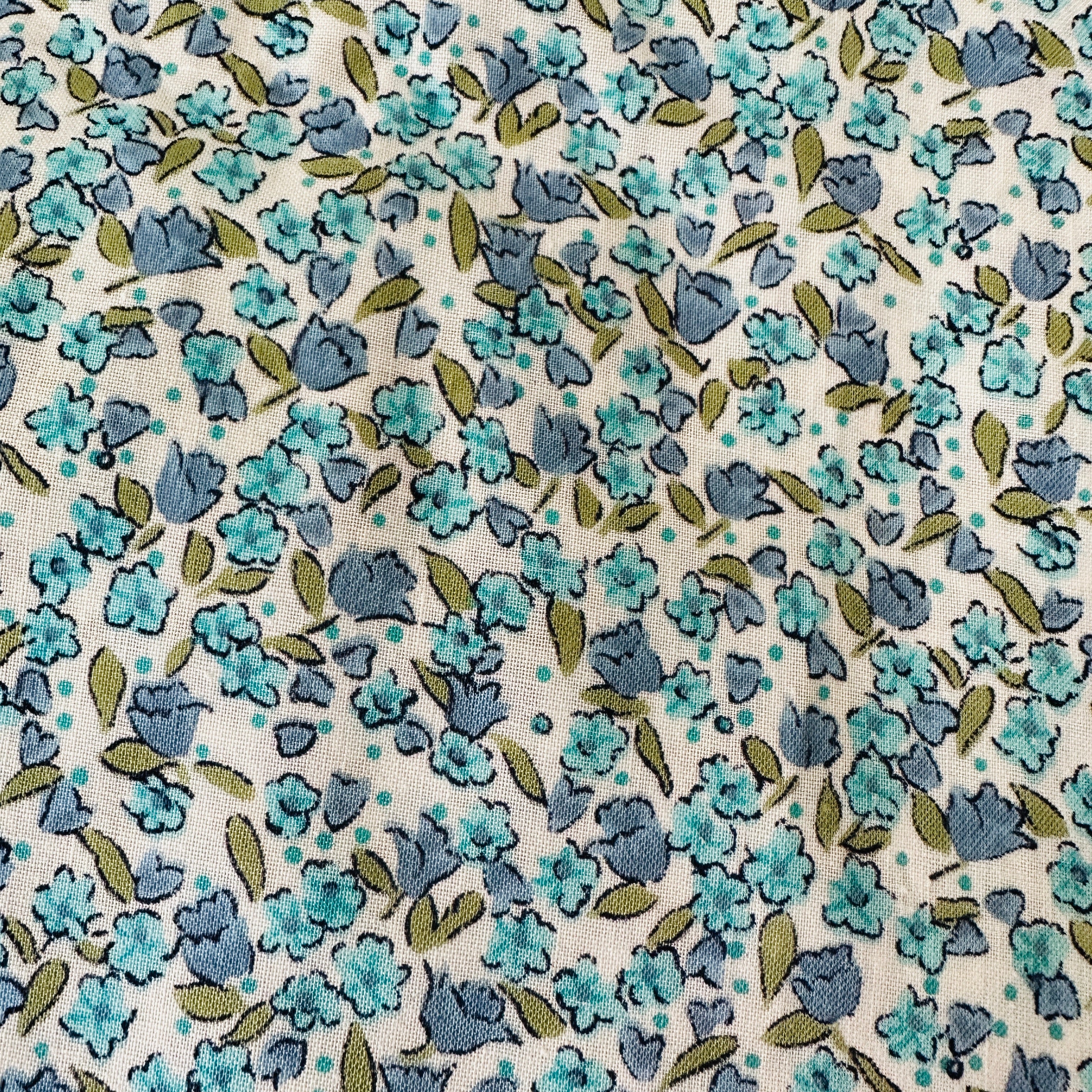 360cms MODERN Cute Cotton Quilting Fabric Blue FLORAL