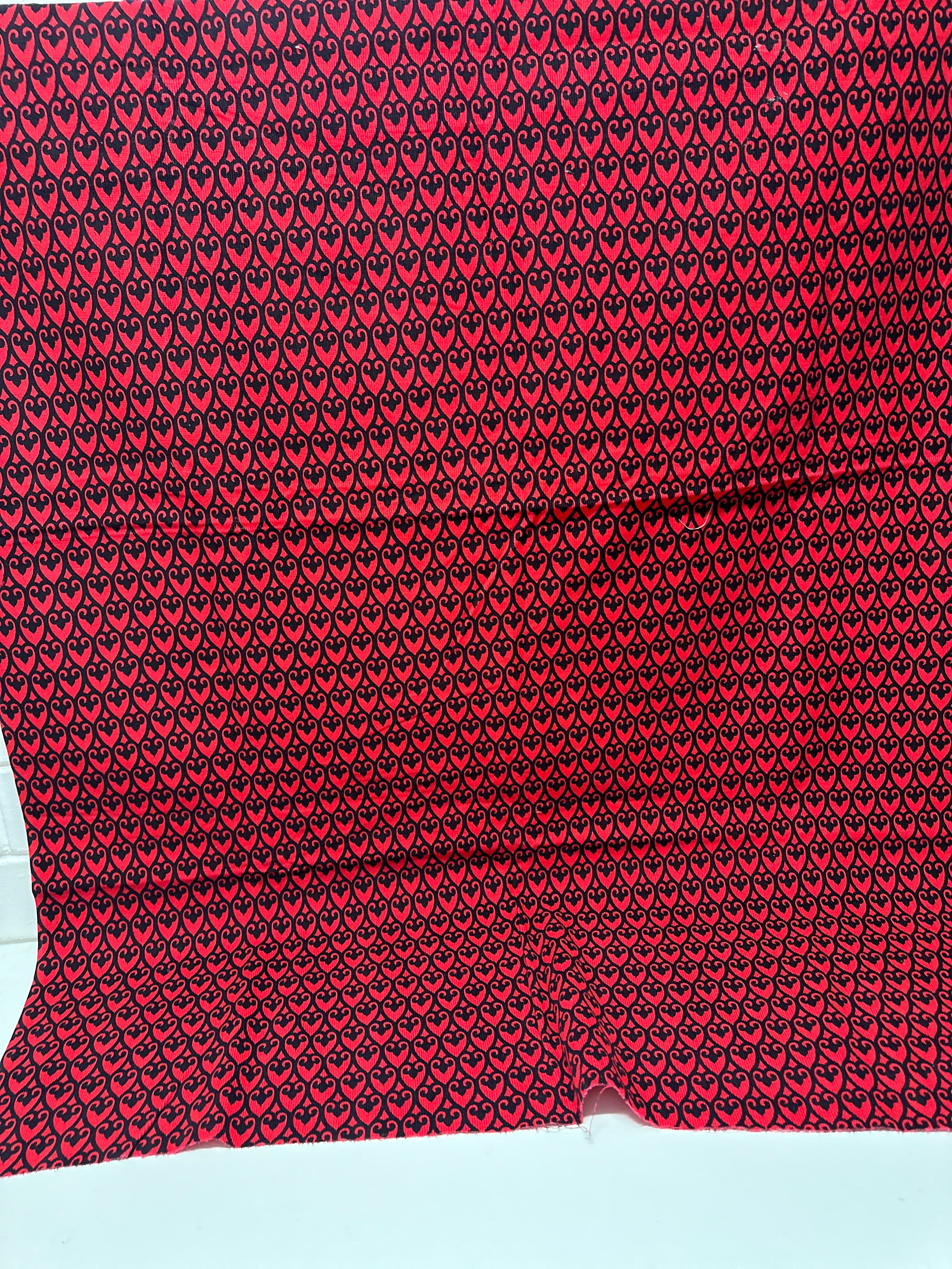 120cms Beautiful Black & Red Cord Fabric