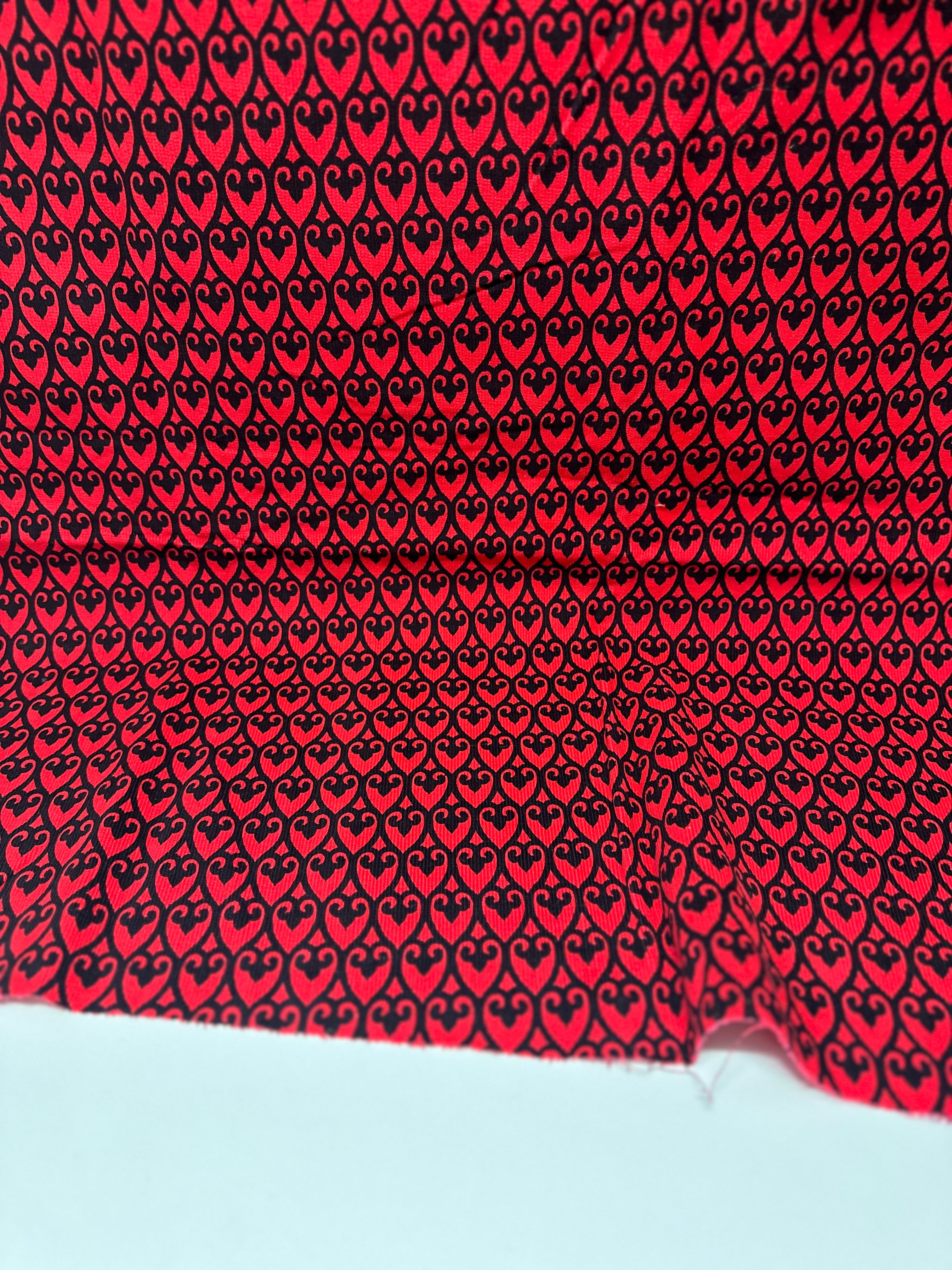 120cms Beautiful Black & Red Cord Fabric