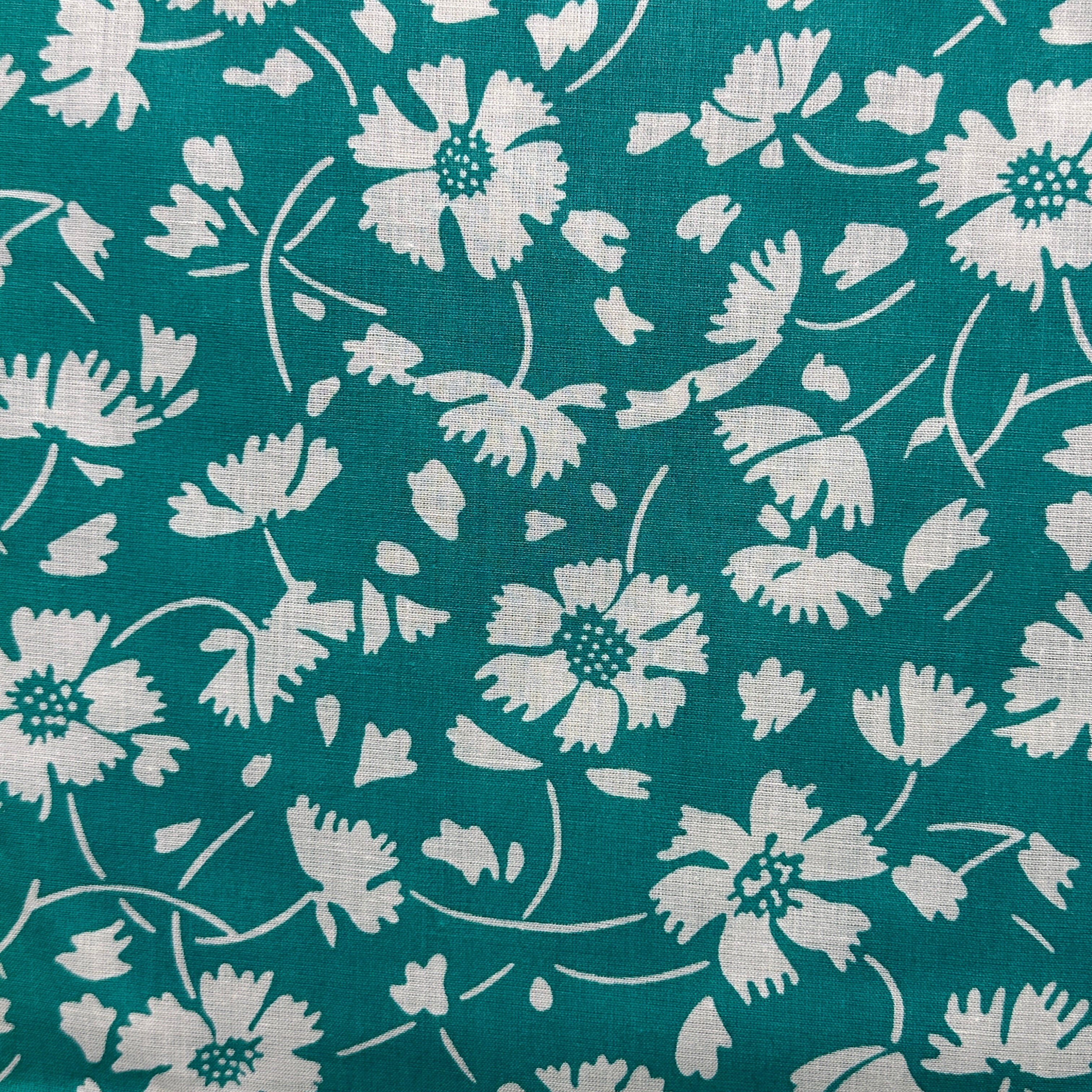 200cms Pretty Greens Floral Fabric