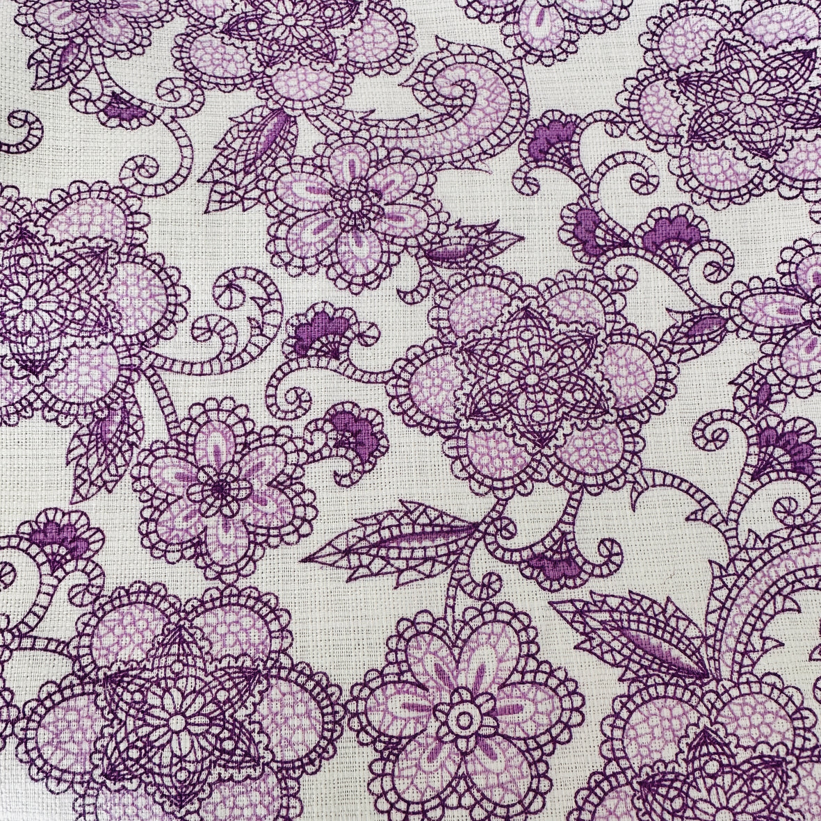 520cms Fun Purple & White Fabric