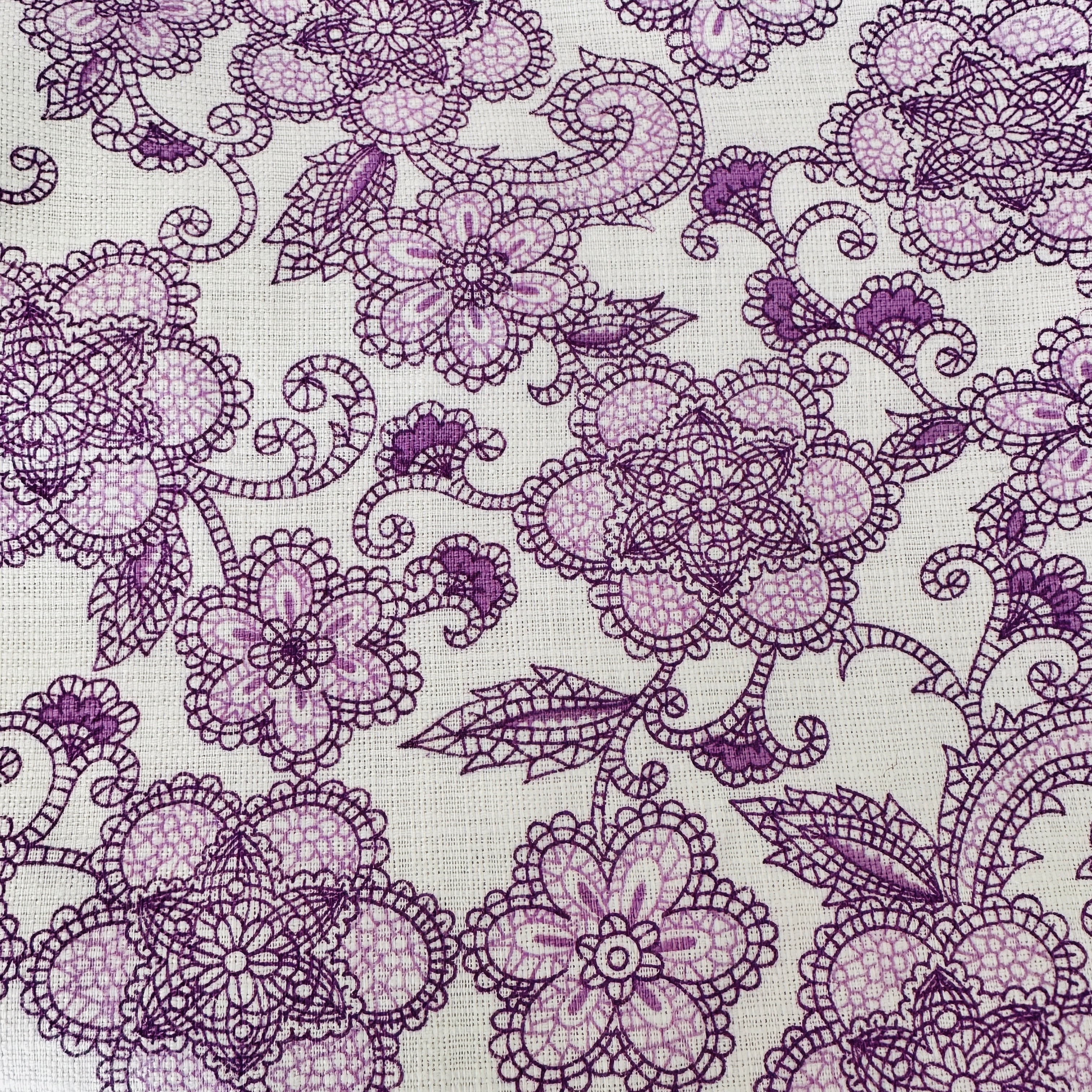 520cms Fun Purple & White Fabric