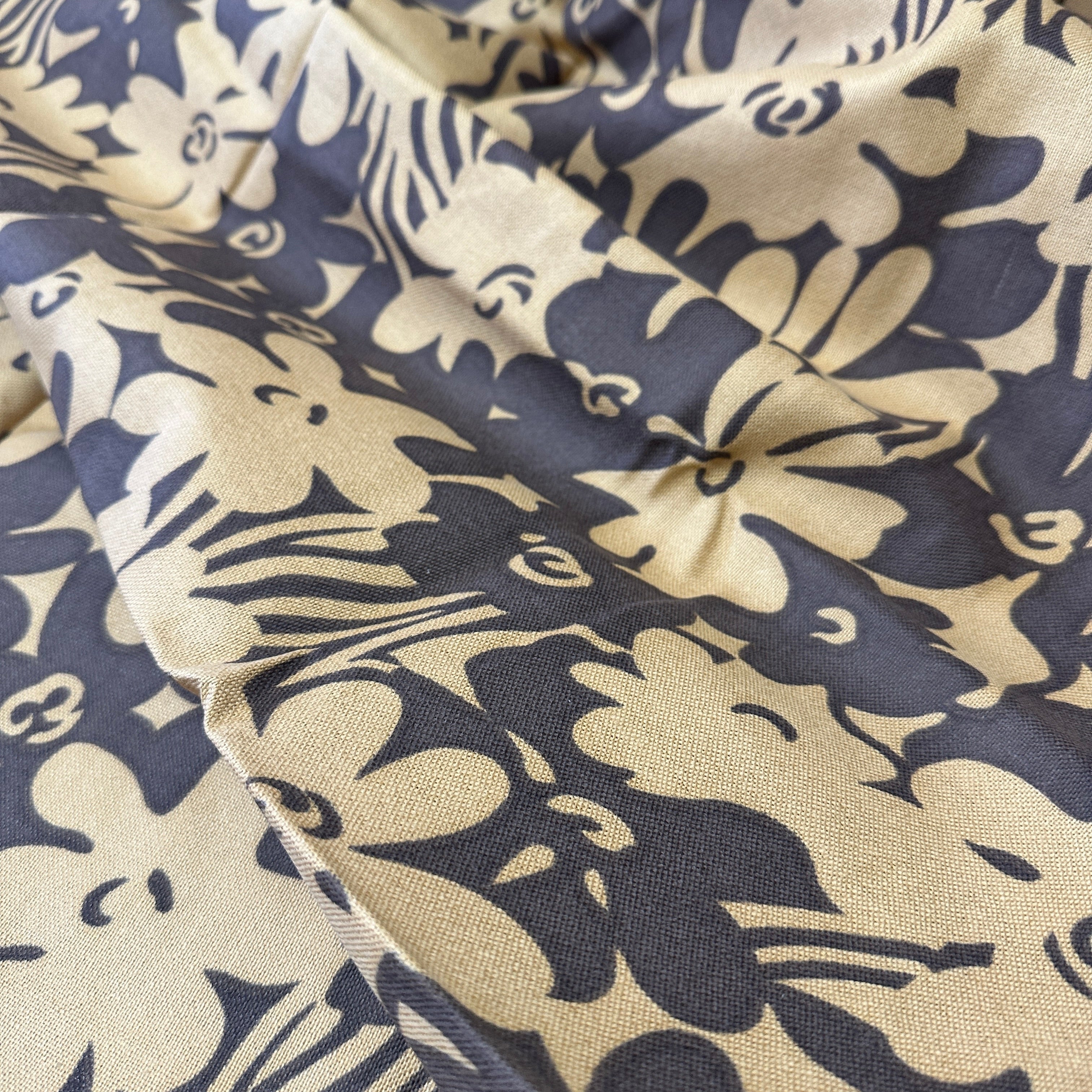 250cms Thick Brown Floral Fabric Bold Pattern