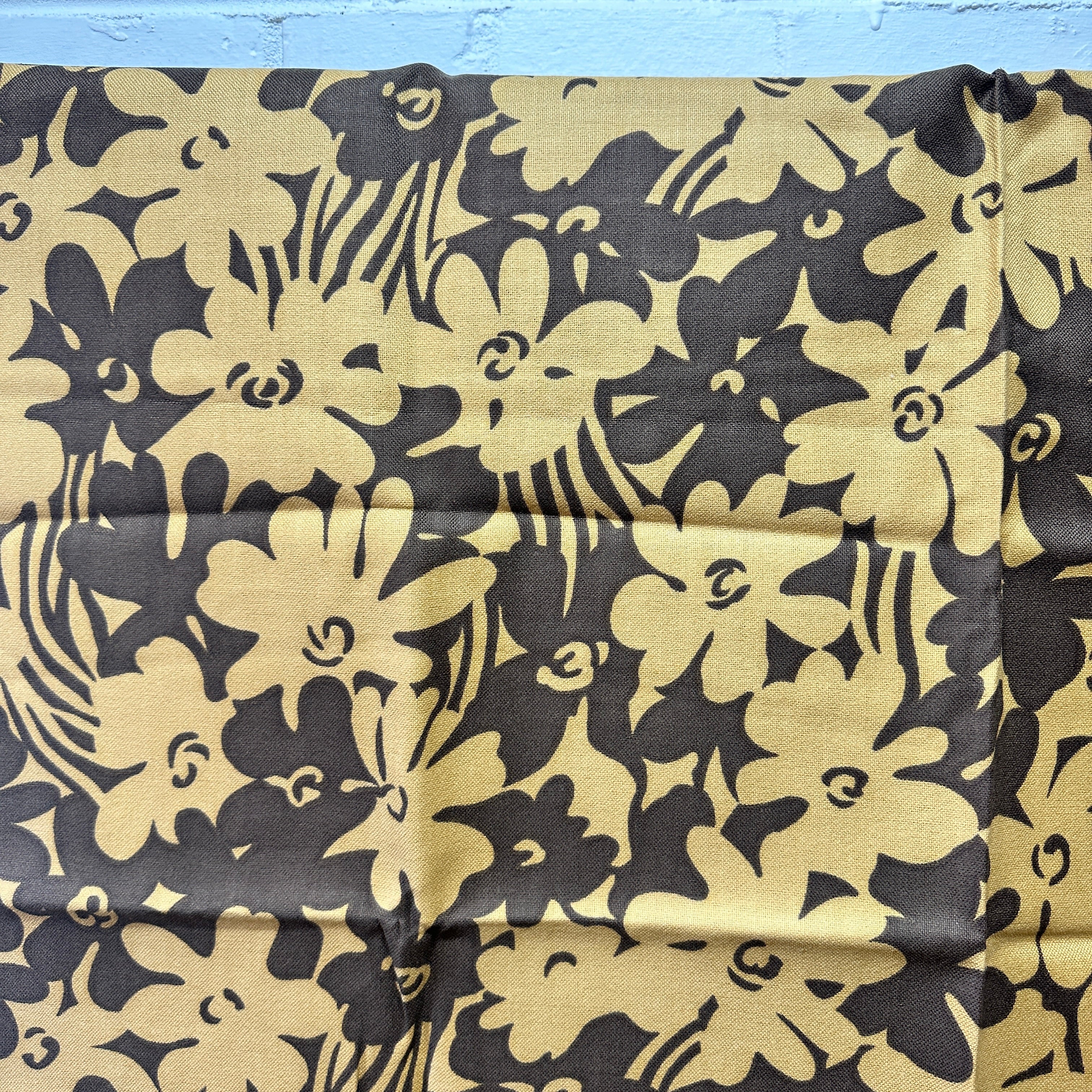250cms Thick Brown Floral Fabric Bold Pattern