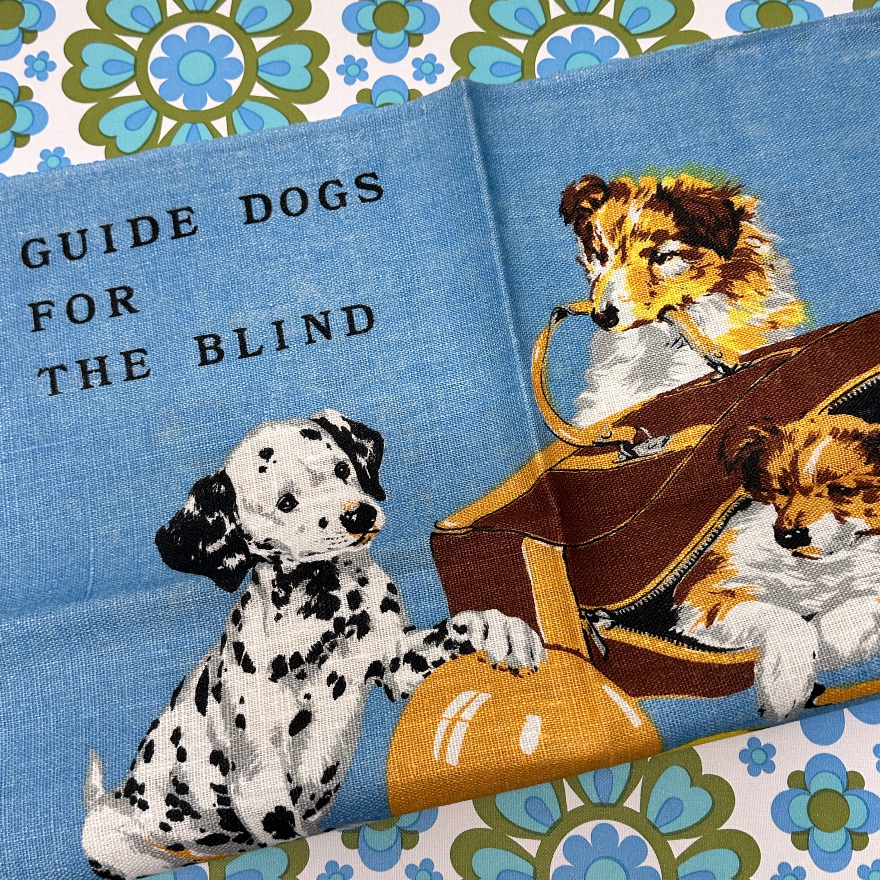 UNUSED Guide Dogs Collectable Tea Towel Blue