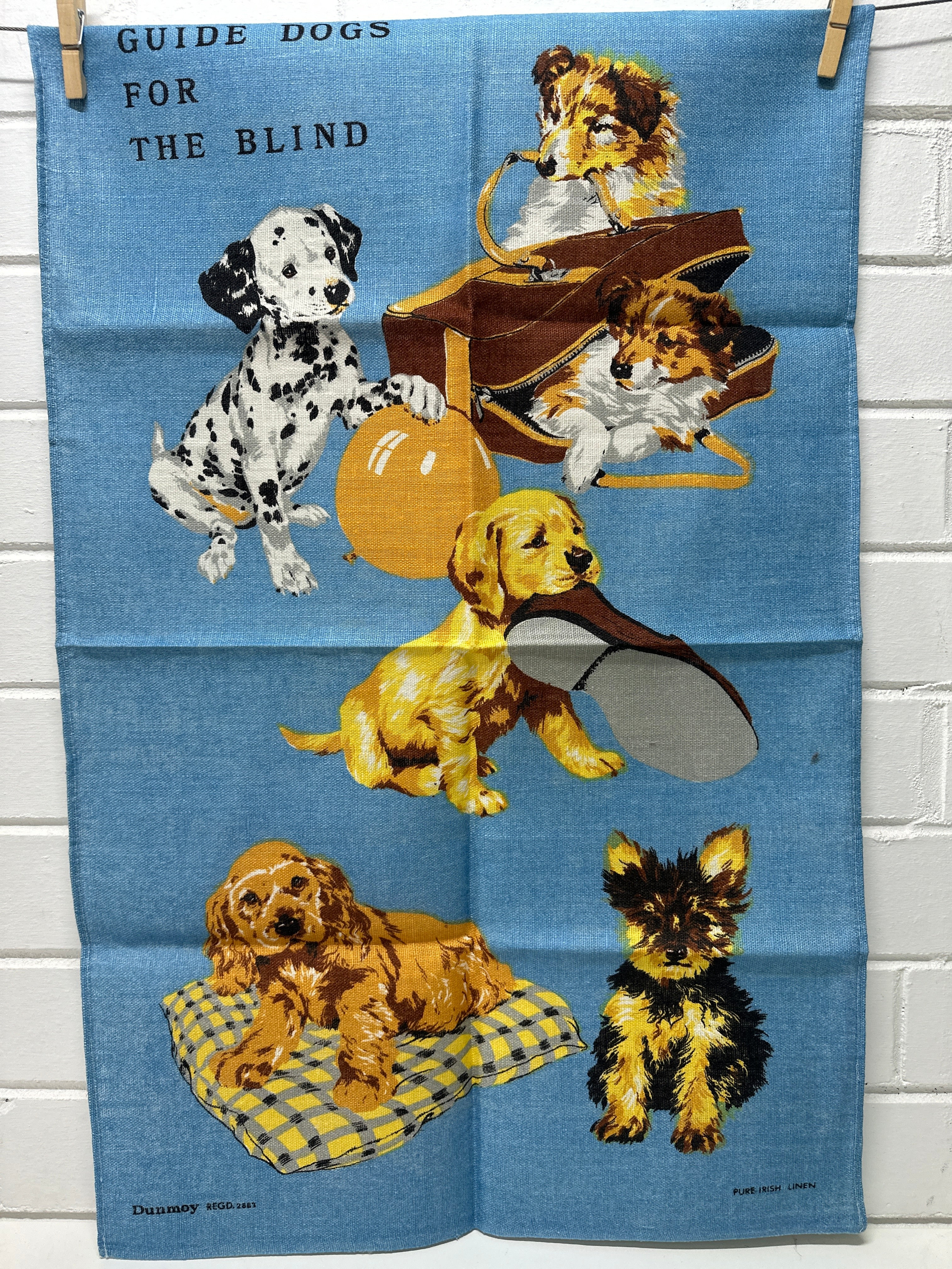 UNUSED Guide Dogs Collectable Tea Towel Blue